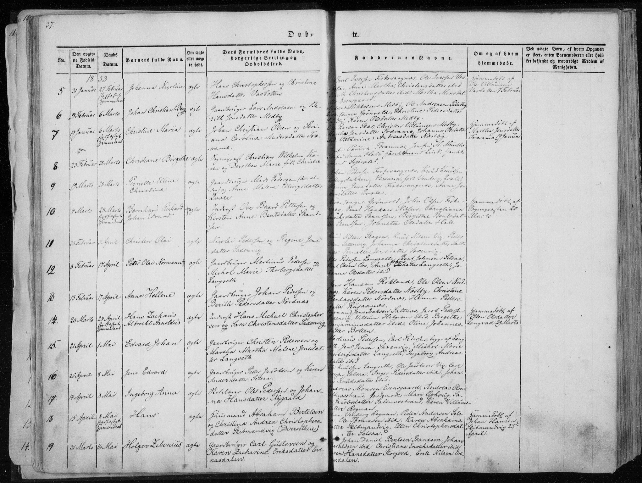 Ministerialprotokoller, klokkerbøker og fødselsregistre - Nordland, AV/SAT-A-1459/847/L0666: Parish register (official) no. 847A06, 1842-1871, p. 37