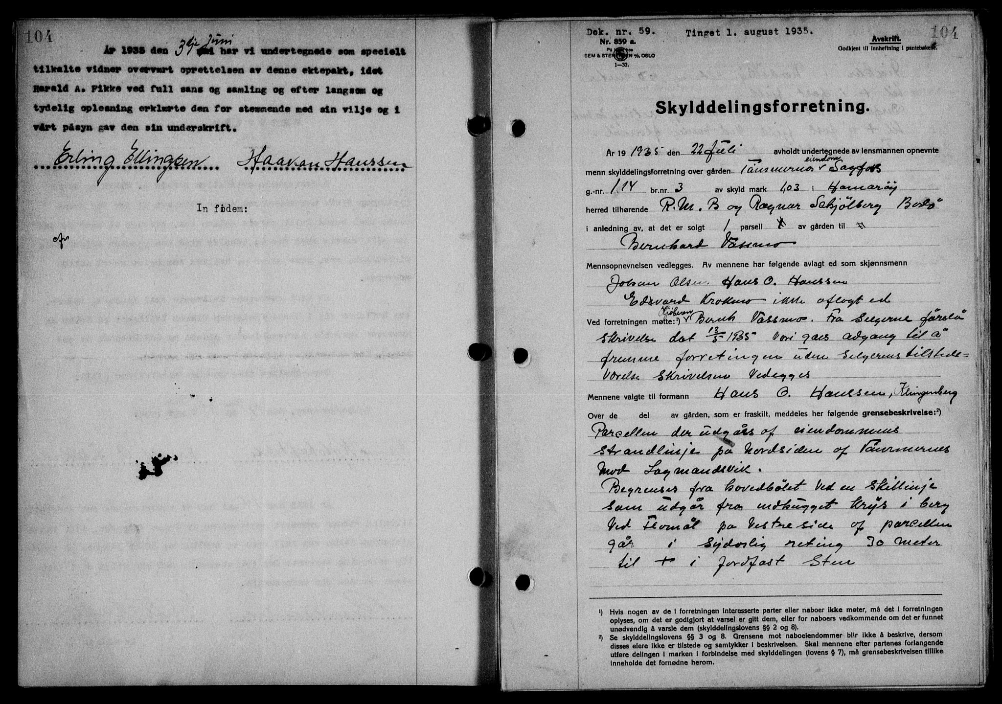 Steigen og Ofoten sorenskriveri, SAT/A-0030/1/2/2C/L0026: Mortgage book no. 30, 1935-1936, Deed date: 01.08.1935