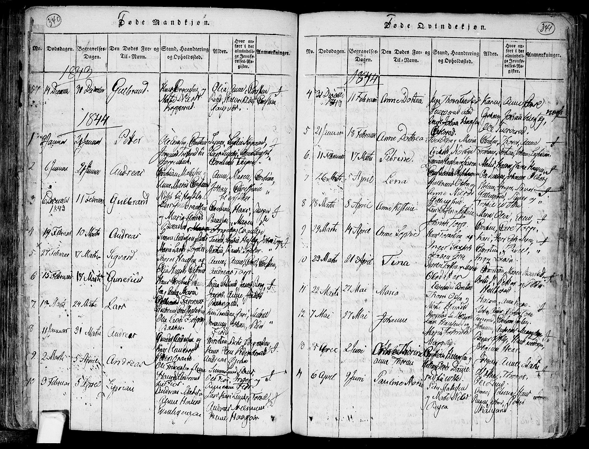 Trøgstad prestekontor Kirkebøker, SAO/A-10925/F/Fa/L0006: Parish register (official) no. I 6, 1815-1844, p. 340-341