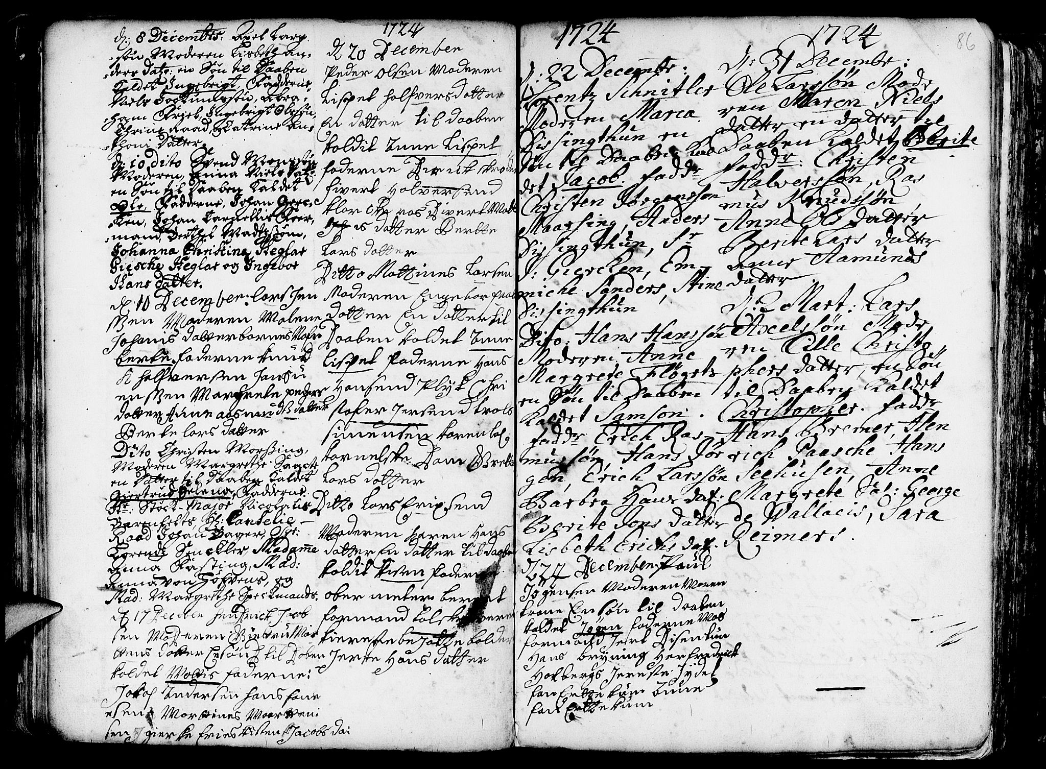 Nykirken Sokneprestembete, AV/SAB-A-77101/H/Haa/L0003: Parish register (official) no. A 3, 1717-1764, p. 86