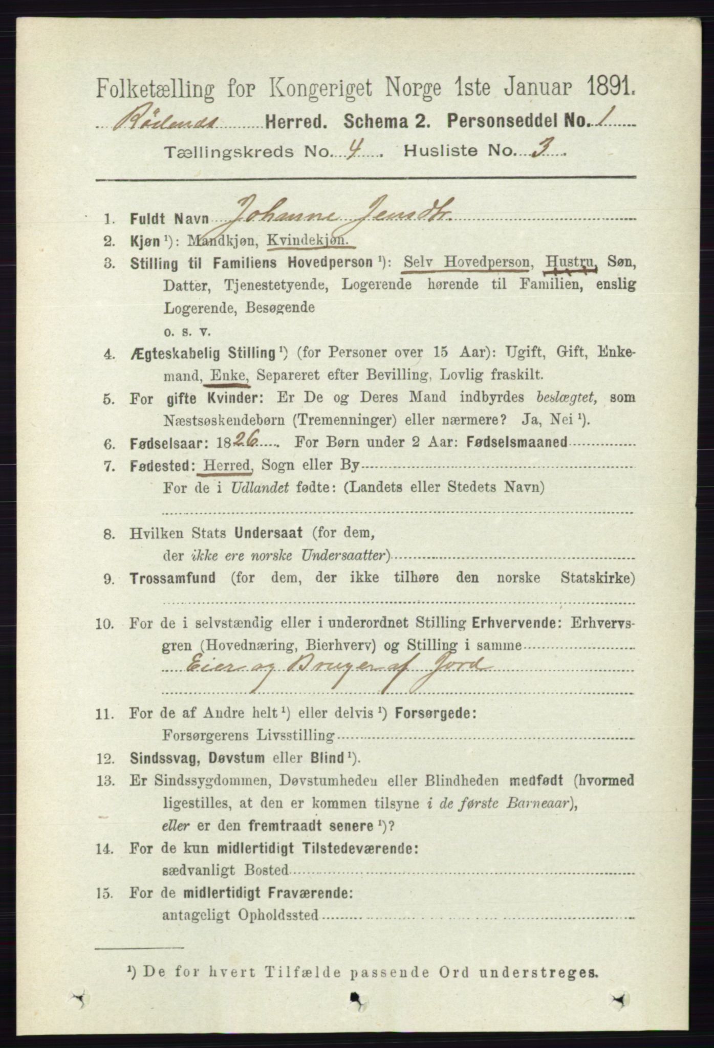 RA, 1891 census for 0120 Rødenes, 1891, p. 1641