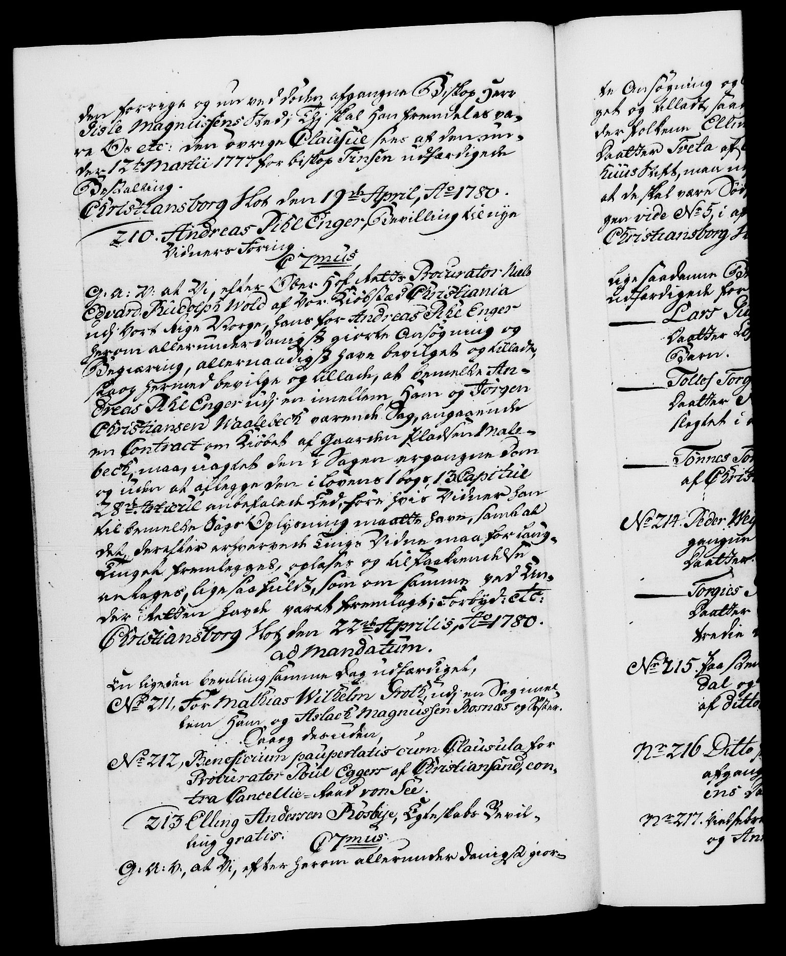 Danske Kanselli 1572-1799, AV/RA-EA-3023/F/Fc/Fca/Fcaa/L0048: Norske registre, 1779-1781, p. 289b