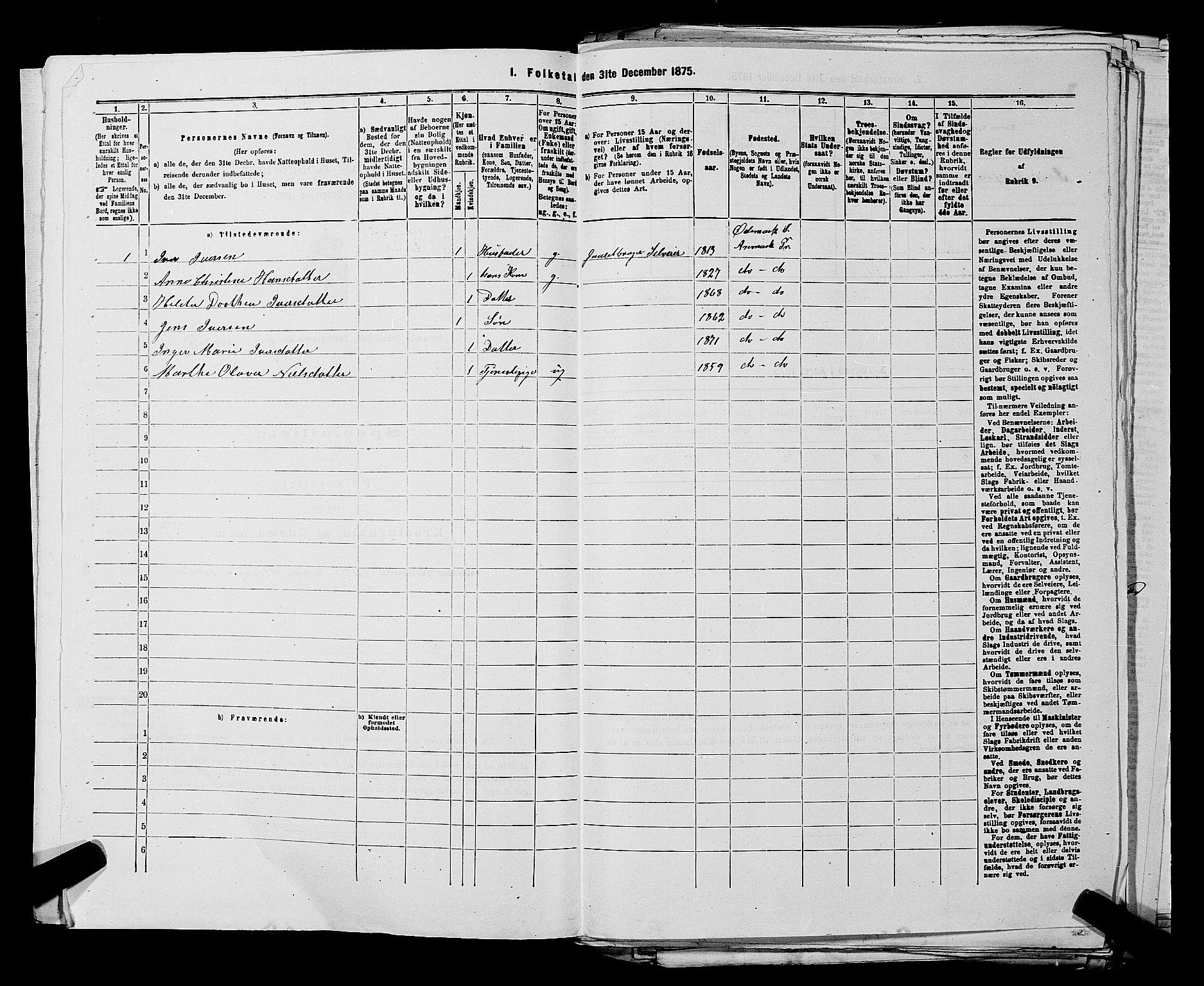 RA, 1875 census for 0118P Aremark, 1875, p. 833