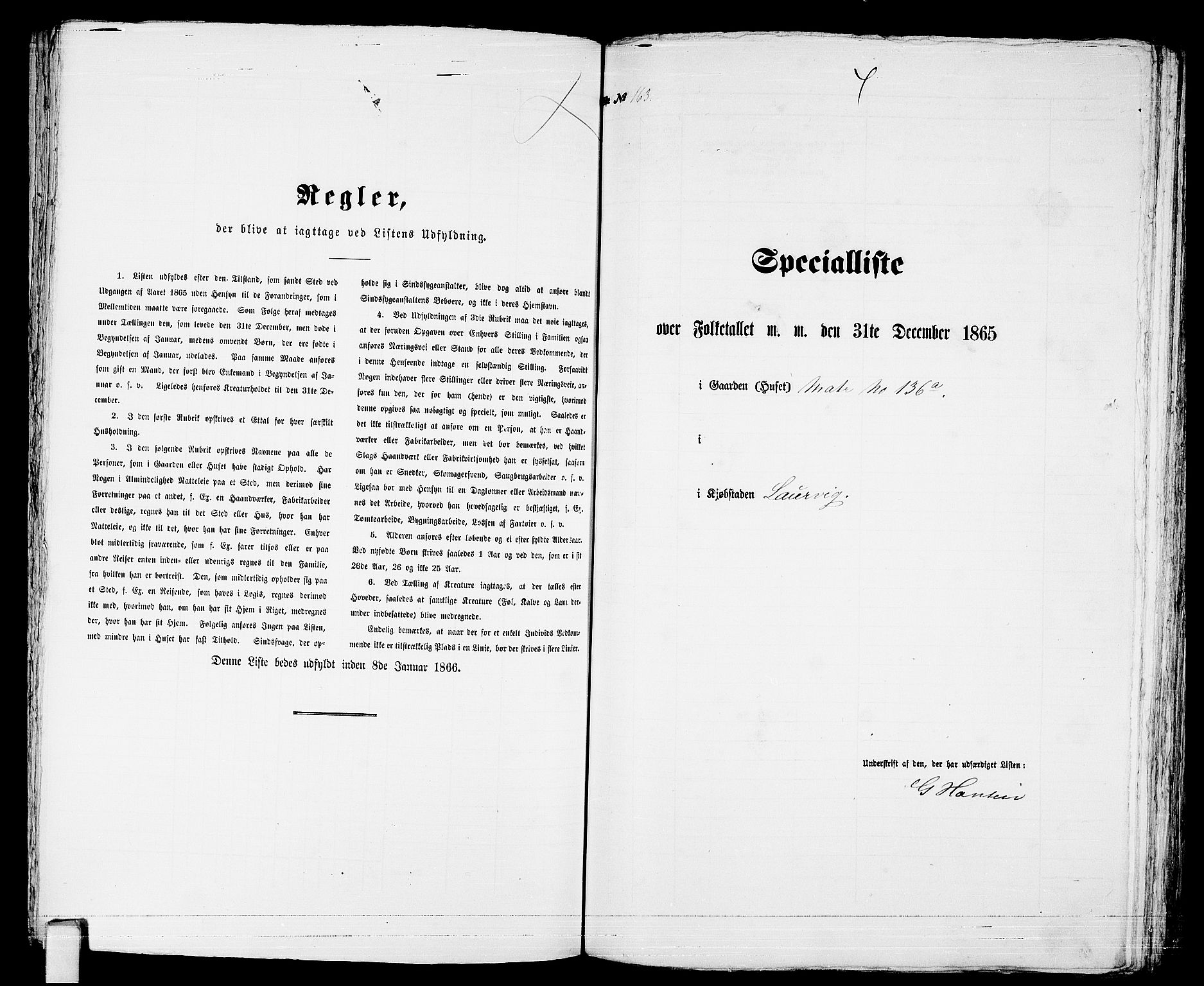 RA, 1865 census for Larvik, 1865, p. 339