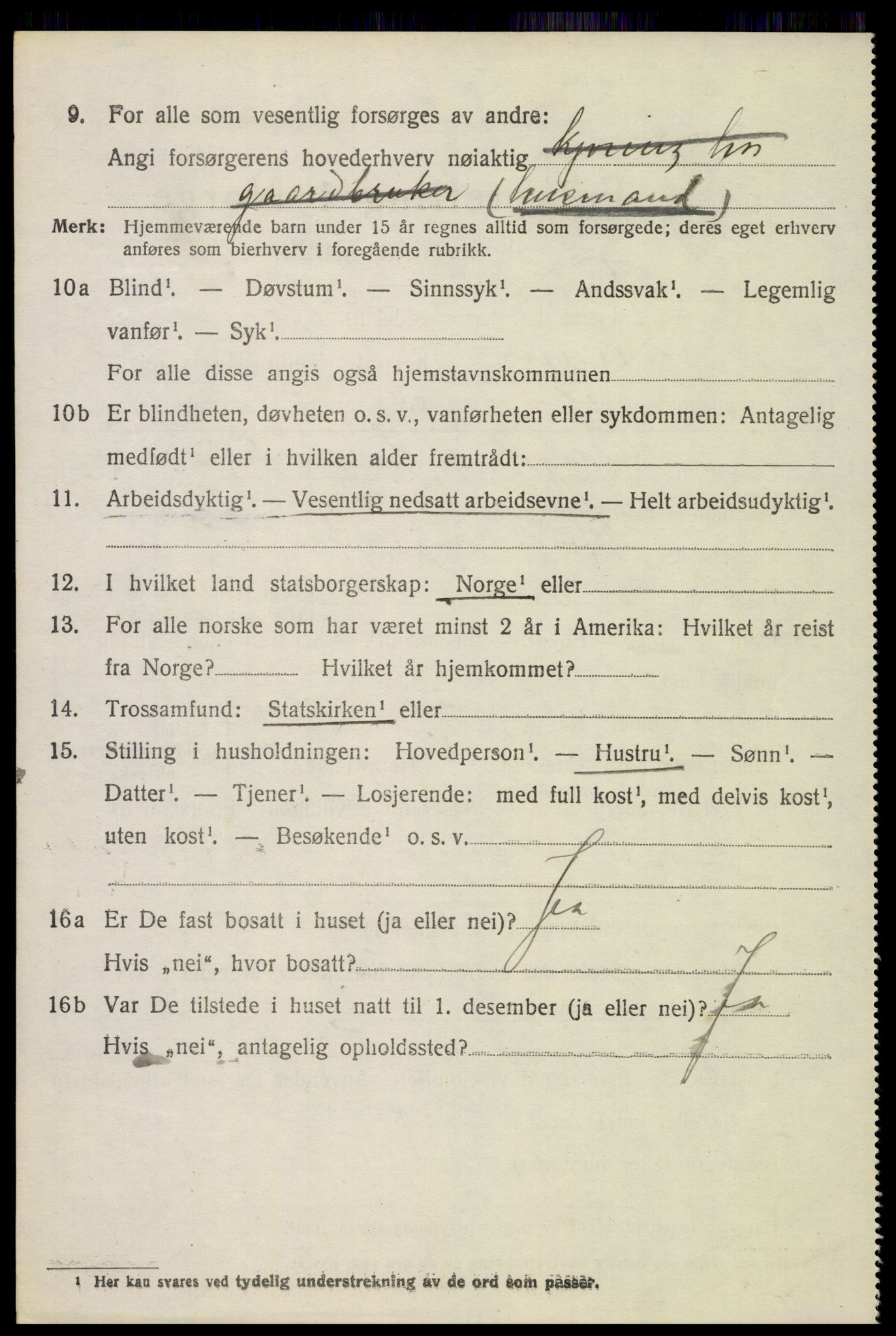 SAH, 1920 census for Lunner, 1920, p. 9314