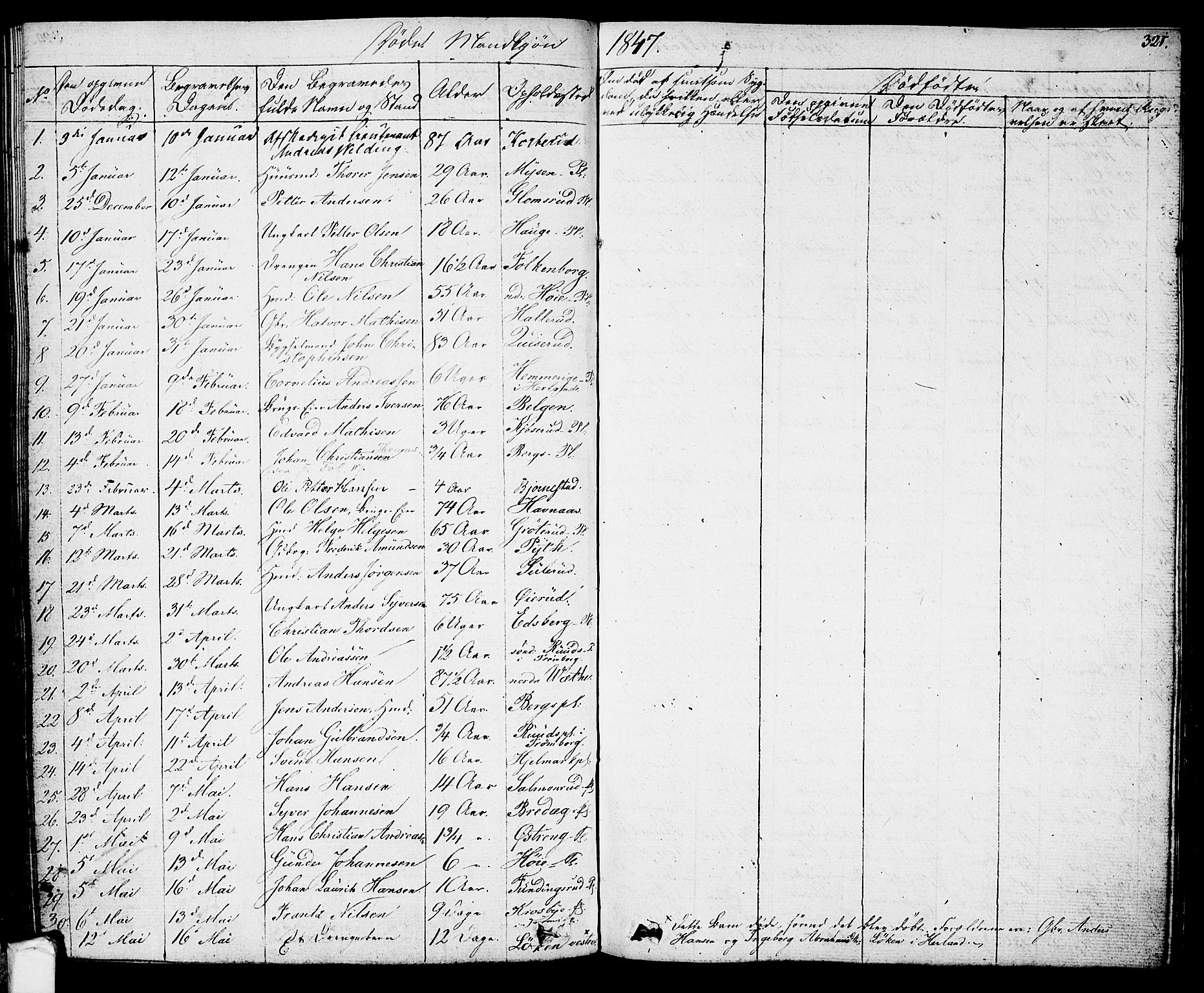 Eidsberg prestekontor Kirkebøker, SAO/A-10905/F/Fa/L0008: Parish register (official) no. I 8, 1832-1848, p. 321