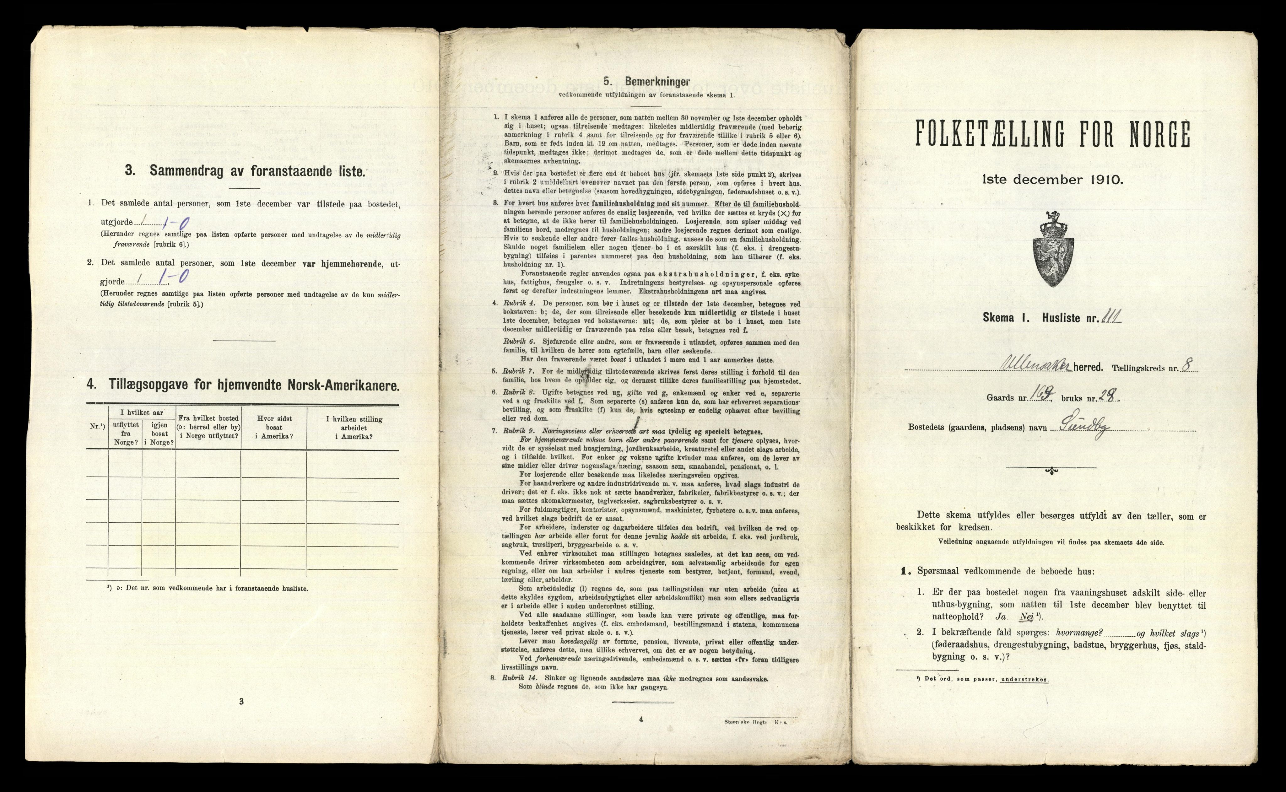 RA, 1910 census for Ullensaker, 1910, p. 1985