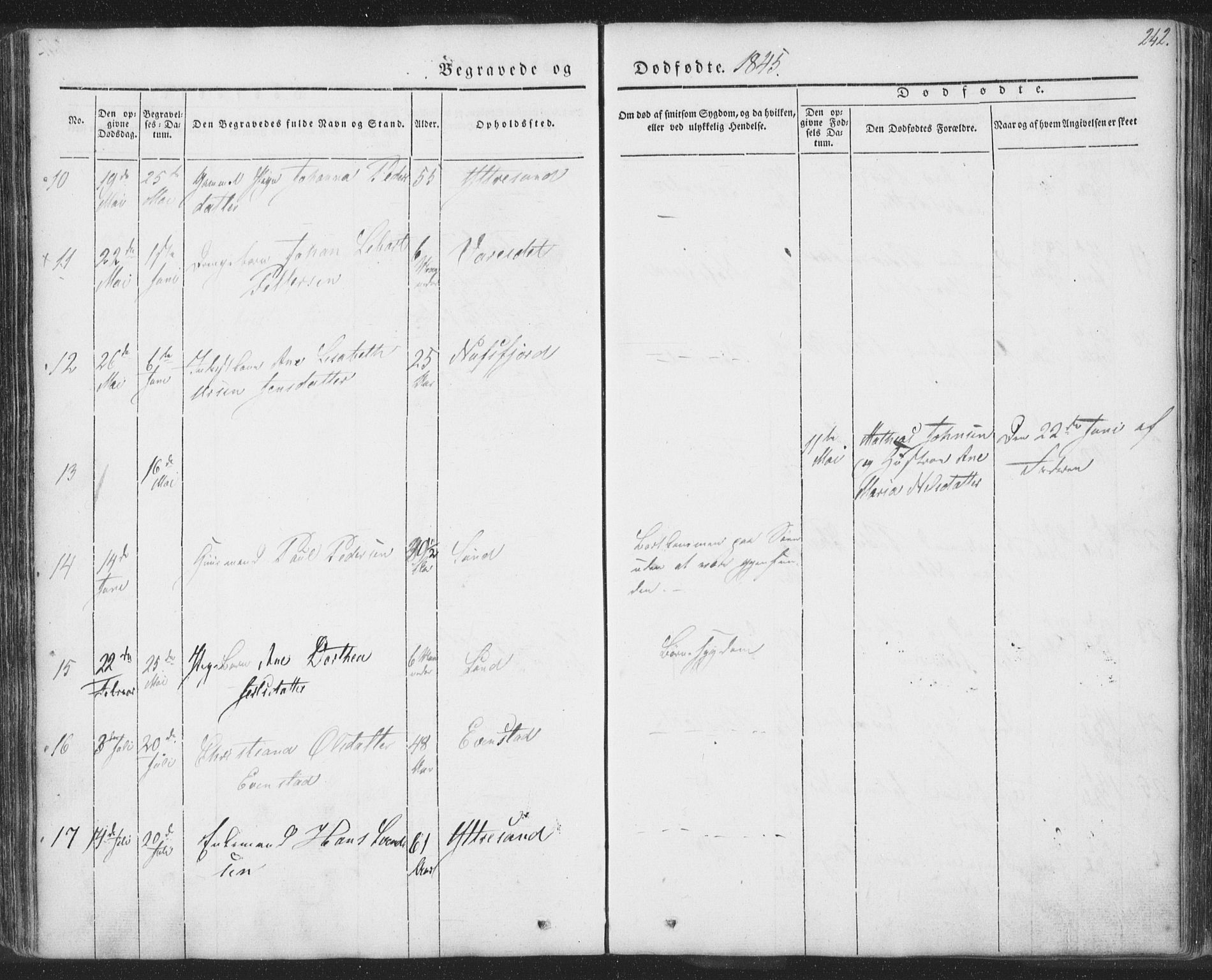 Ministerialprotokoller, klokkerbøker og fødselsregistre - Nordland, AV/SAT-A-1459/885/L1202: Parish register (official) no. 885A03, 1838-1859, p. 242