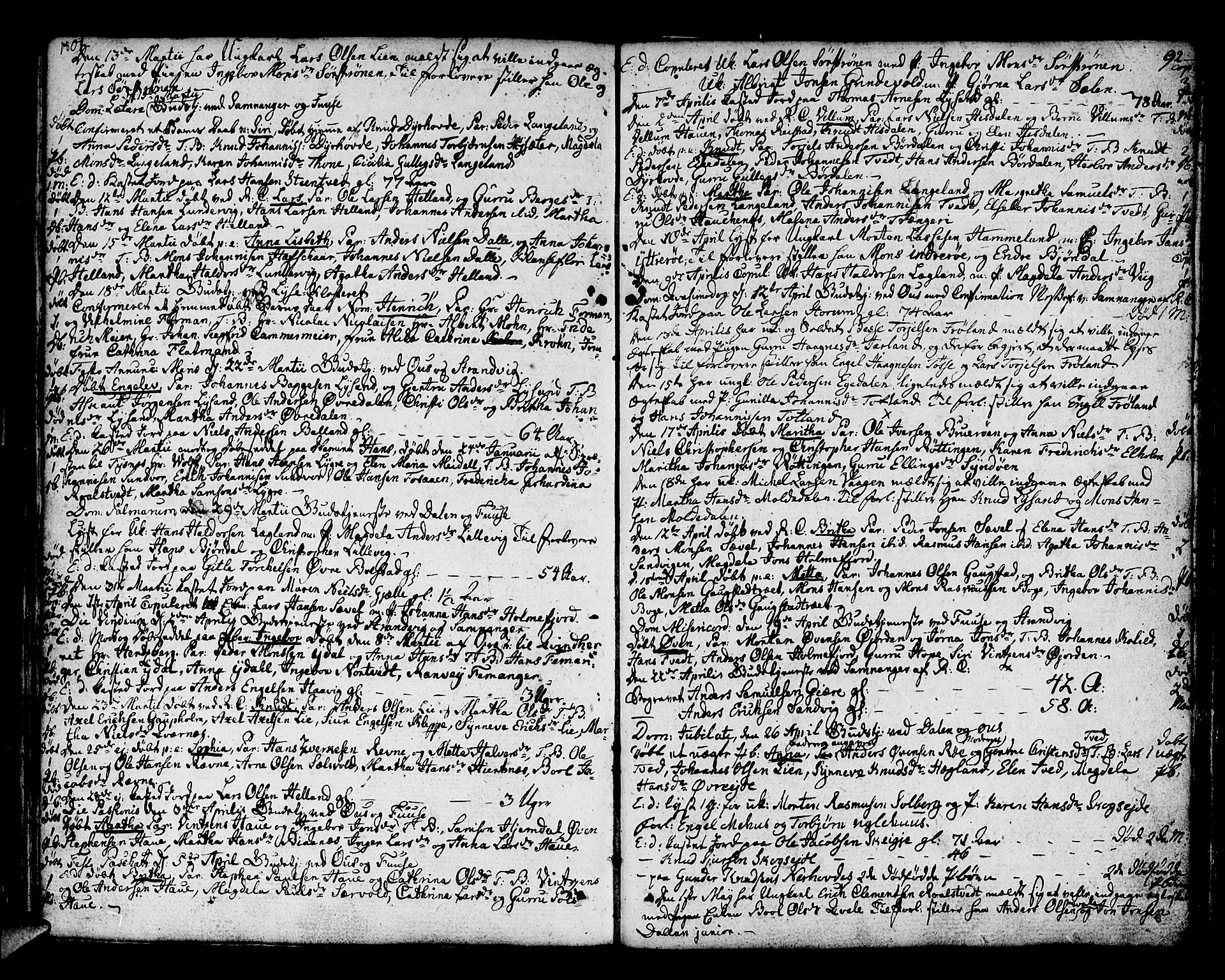 Os sokneprestembete, SAB/A-99929: Parish register (official) no. A 11, 1789-1815, p. 92