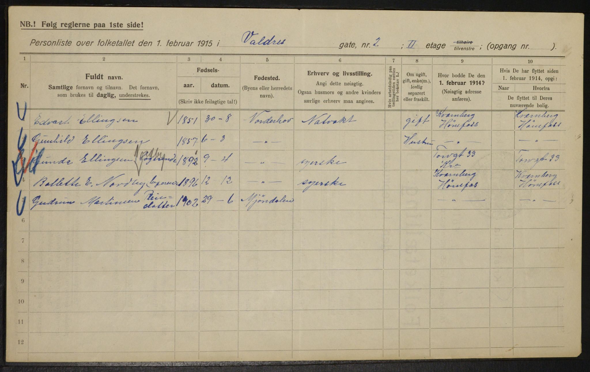 OBA, Municipal Census 1915 for Kristiania, 1915, p. 122267