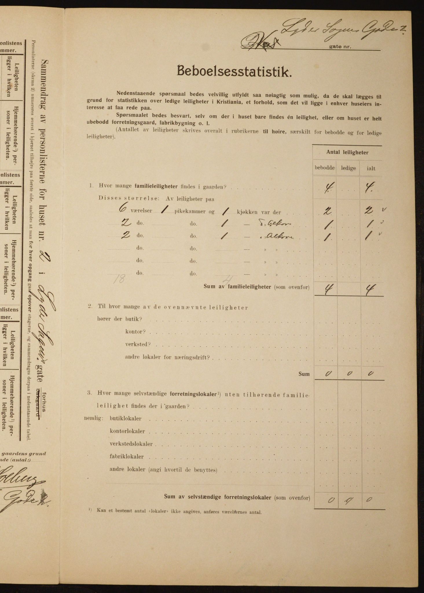 OBA, Municipal Census 1910 for Kristiania, 1910, p. 56439