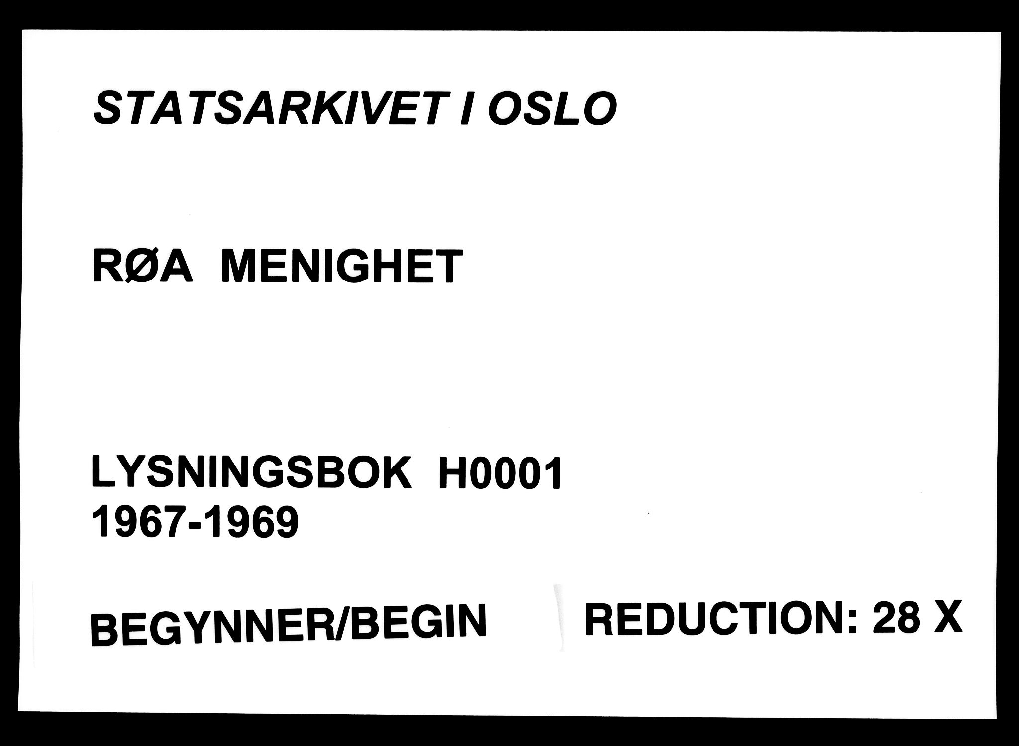 Røa prestekontor Kirkebøker, SAO/A-10312a/H/Ha/L0001: Banns register no. 1, 1967-1969