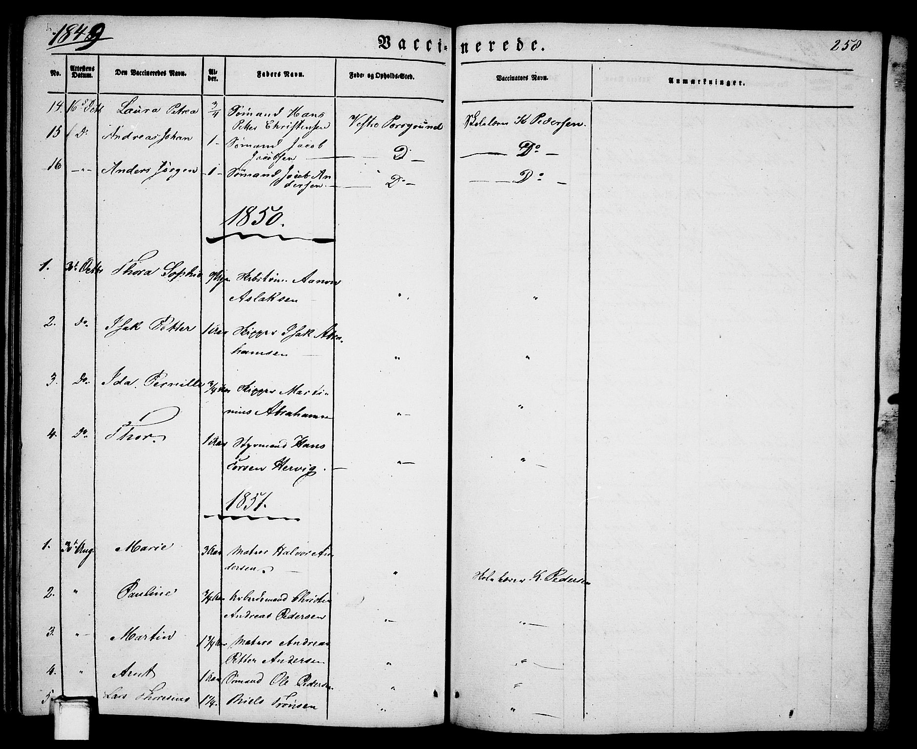 Porsgrunn kirkebøker , AV/SAKO-A-104/G/Ga/L0002: Parish register (copy) no. I 2, 1847-1877, p. 258