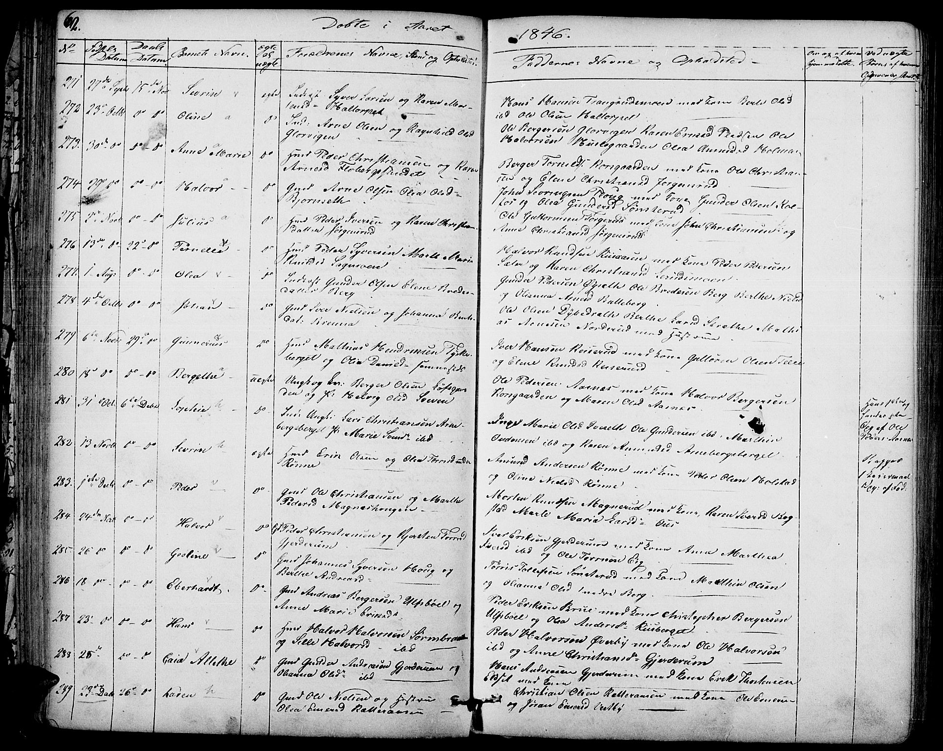 Hof prestekontor, SAH/PREST-038/H/Ha/Haa/L0007: Parish register (official) no. 7, 1841-1848, p. 62