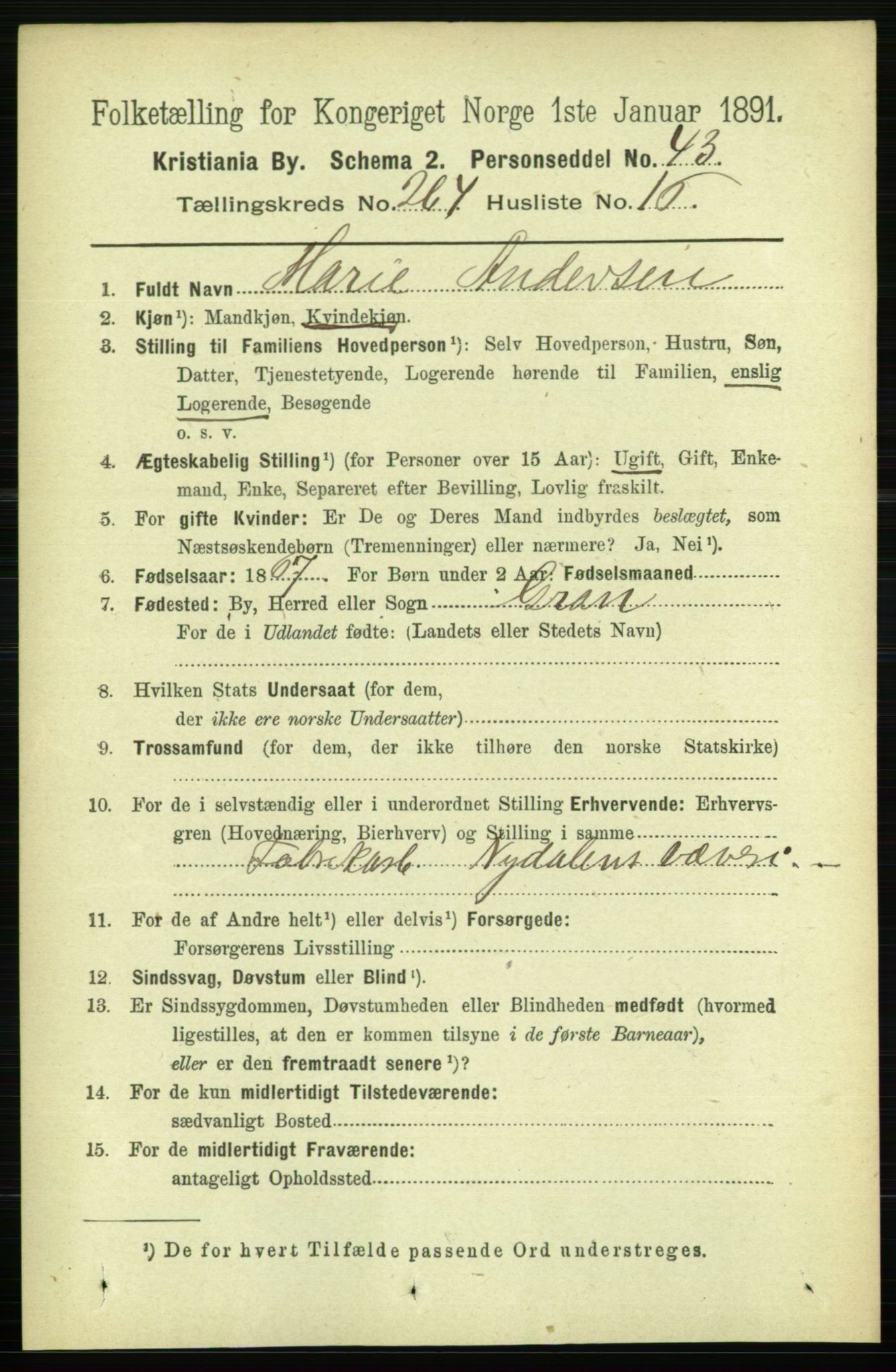 RA, 1891 census for 0301 Kristiania, 1891, p. 160839