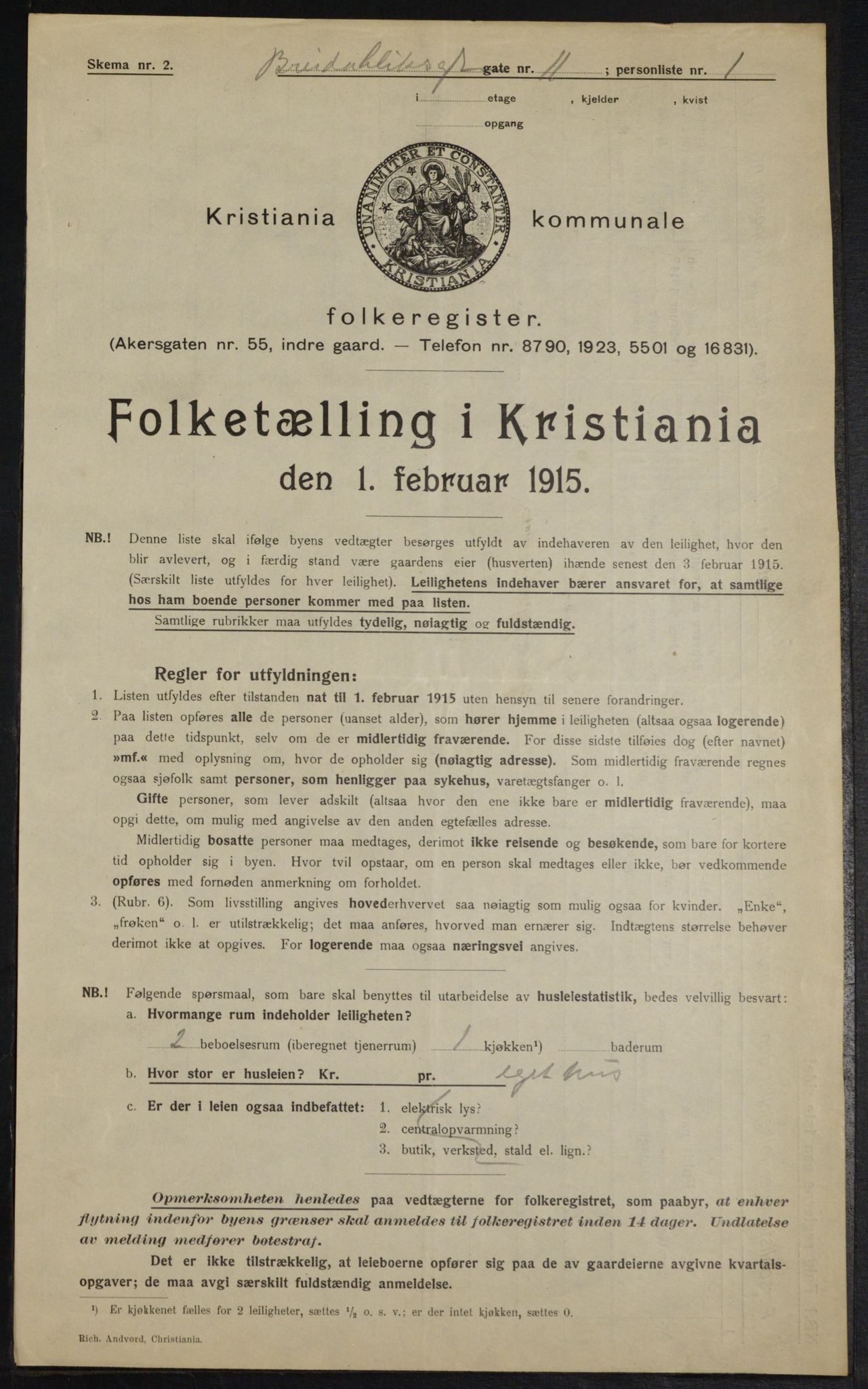 OBA, Municipal Census 1915 for Kristiania, 1915, p. 8037