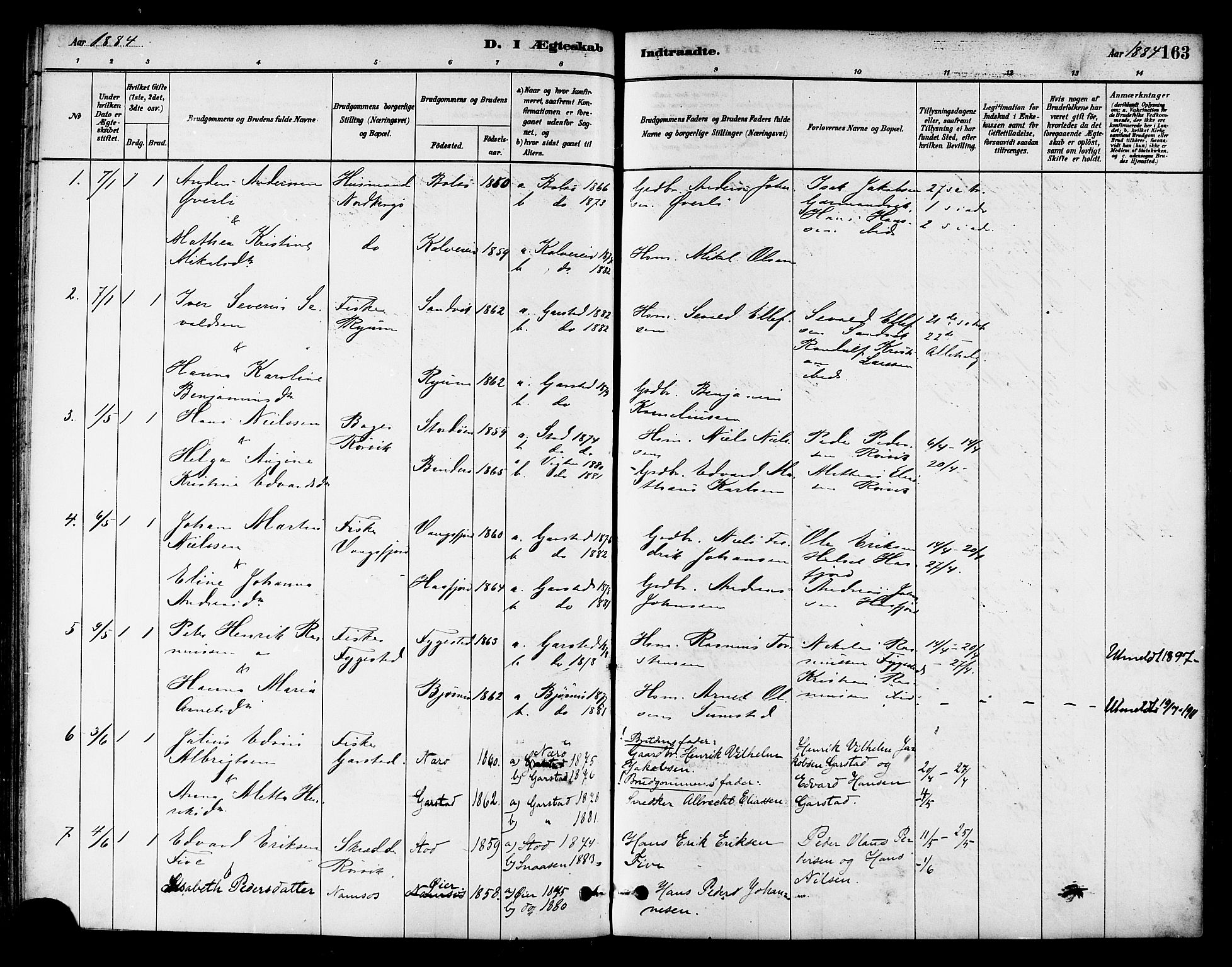 Ministerialprotokoller, klokkerbøker og fødselsregistre - Nord-Trøndelag, SAT/A-1458/786/L0686: Parish register (official) no. 786A02, 1880-1887, p. 163