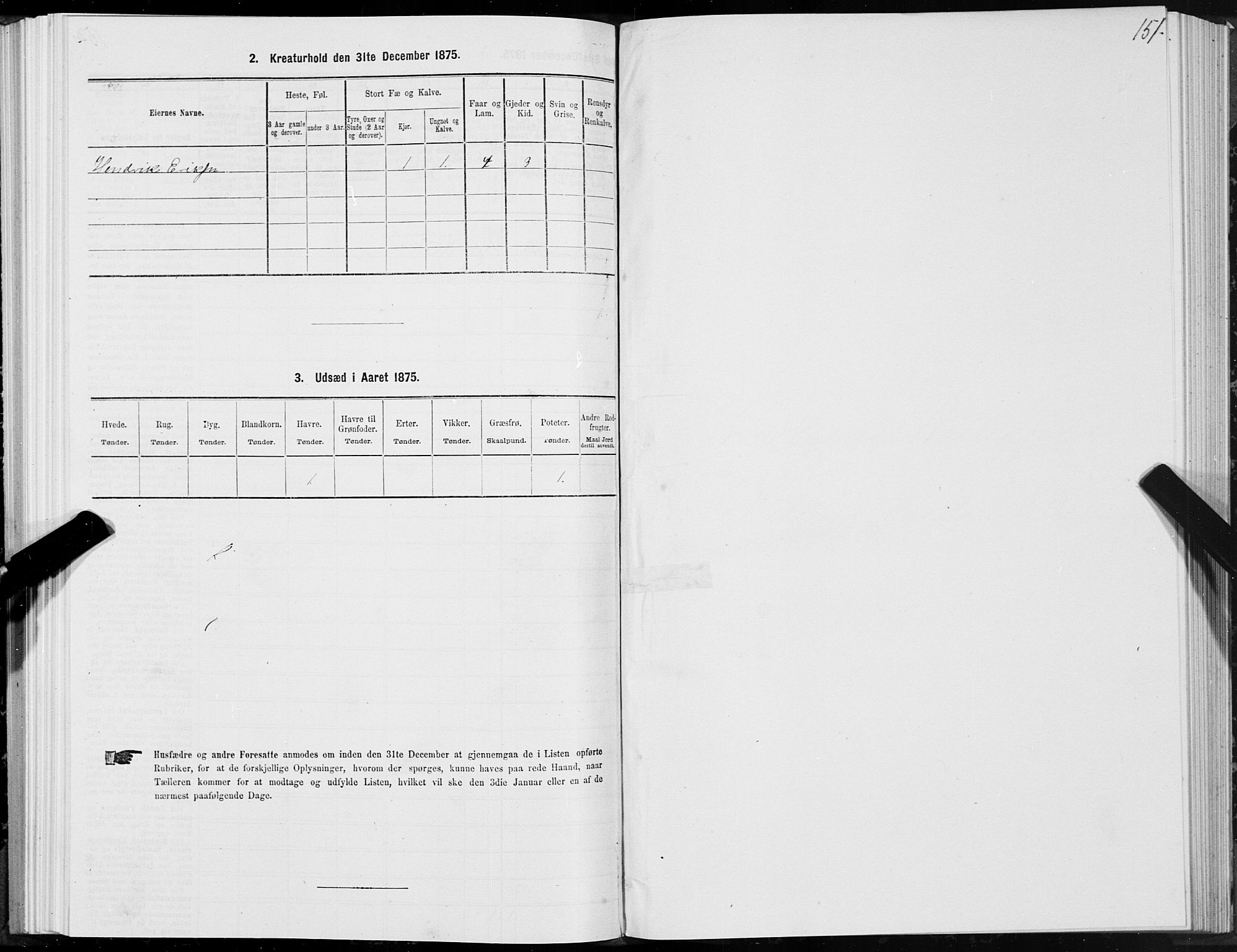 SAT, 1875 census for 1511P Vanylven, 1875, p. 1151