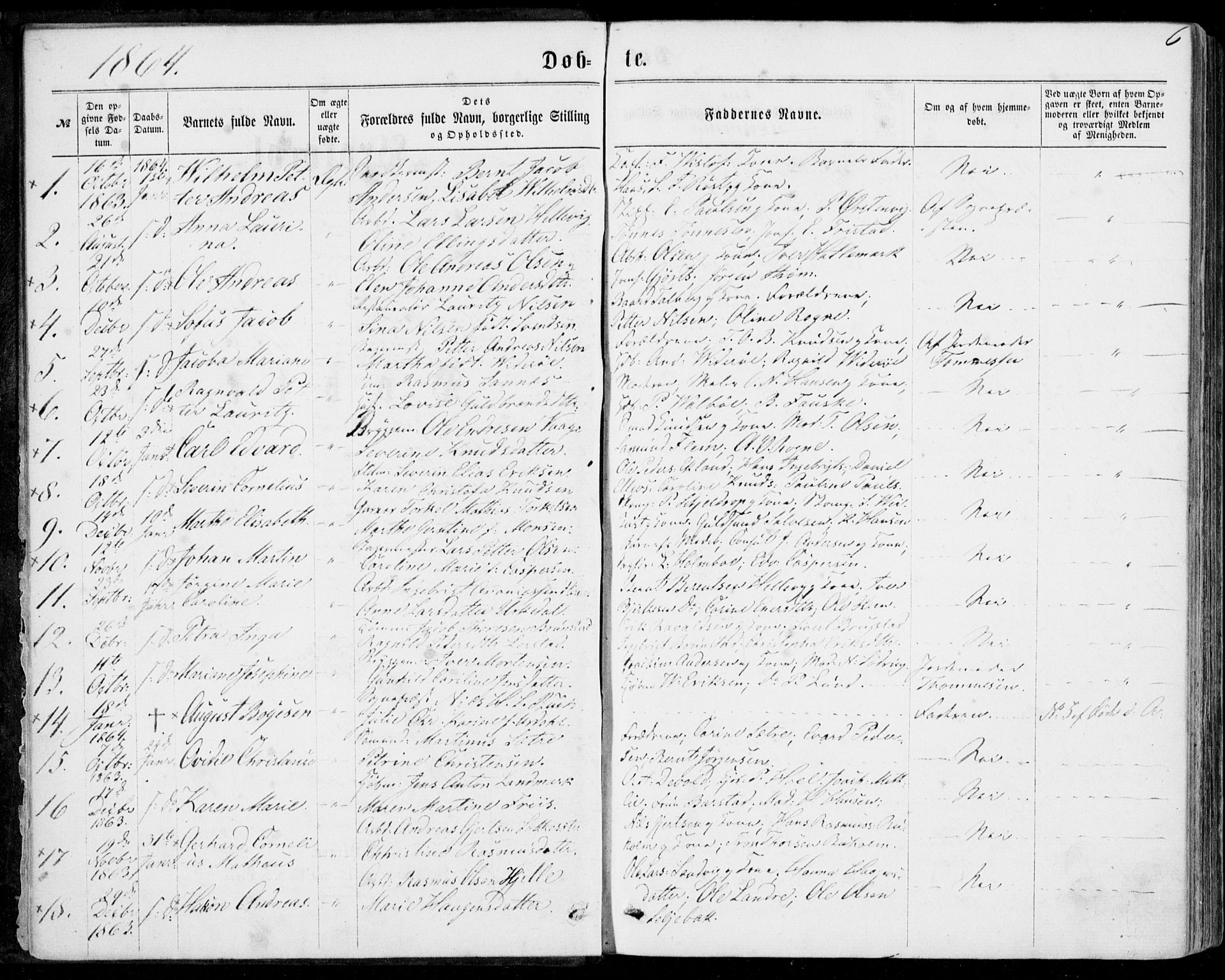 Ministerialprotokoller, klokkerbøker og fødselsregistre - Møre og Romsdal, SAT/A-1454/529/L0452: Parish register (official) no. 529A02, 1864-1871, p. 6