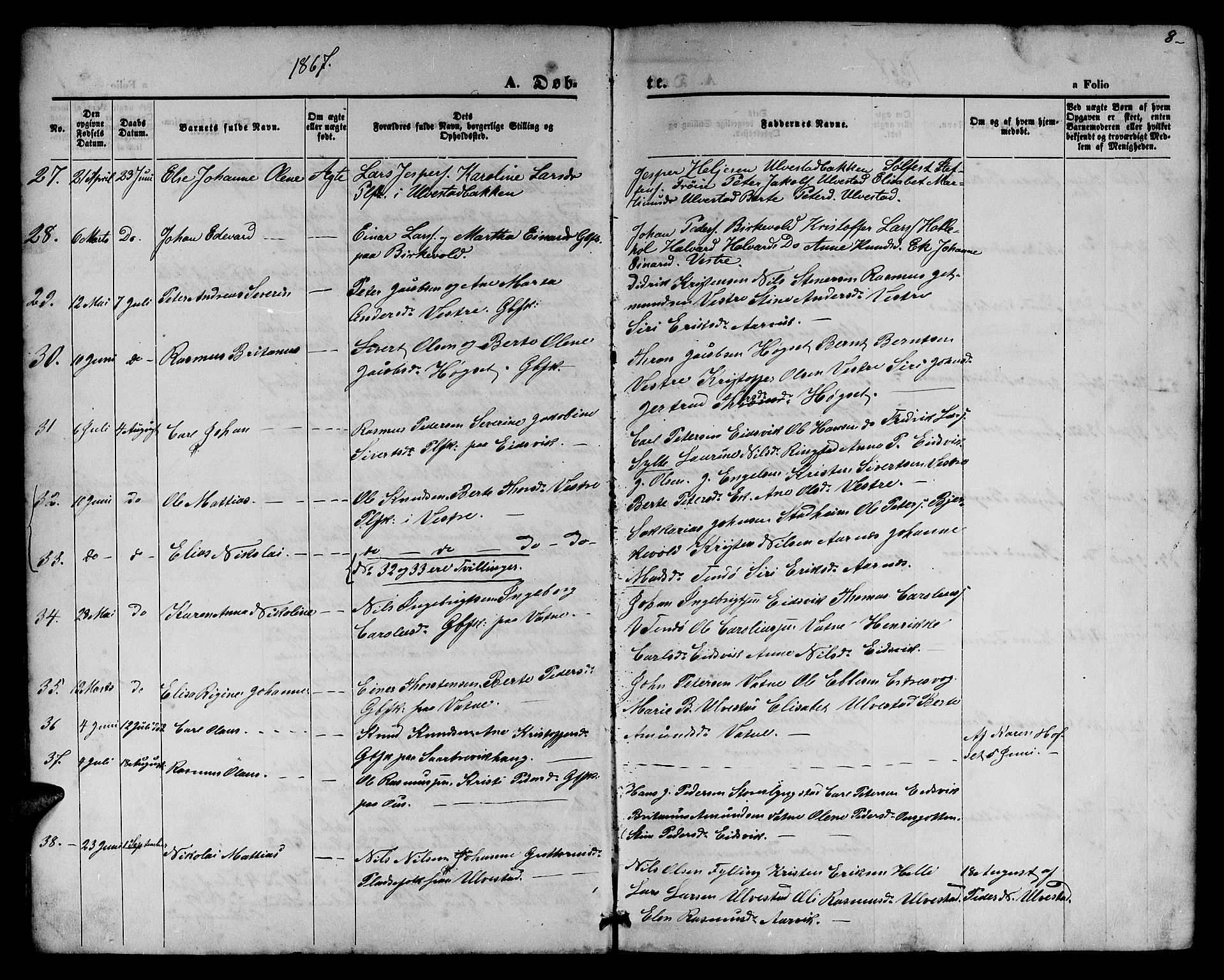 Ministerialprotokoller, klokkerbøker og fødselsregistre - Møre og Romsdal, AV/SAT-A-1454/525/L0375: Parish register (copy) no. 525C01, 1865-1879, p. 8