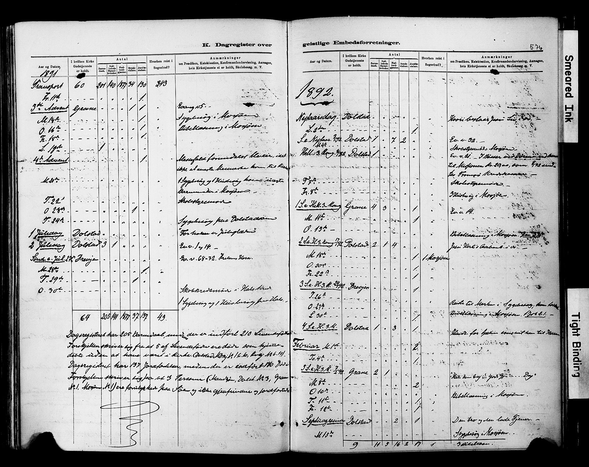 Ministerialprotokoller, klokkerbøker og fødselsregistre - Nordland, AV/SAT-A-1459/820/L0295: Parish register (official) no. 820A16, 1880-1896, p. 576