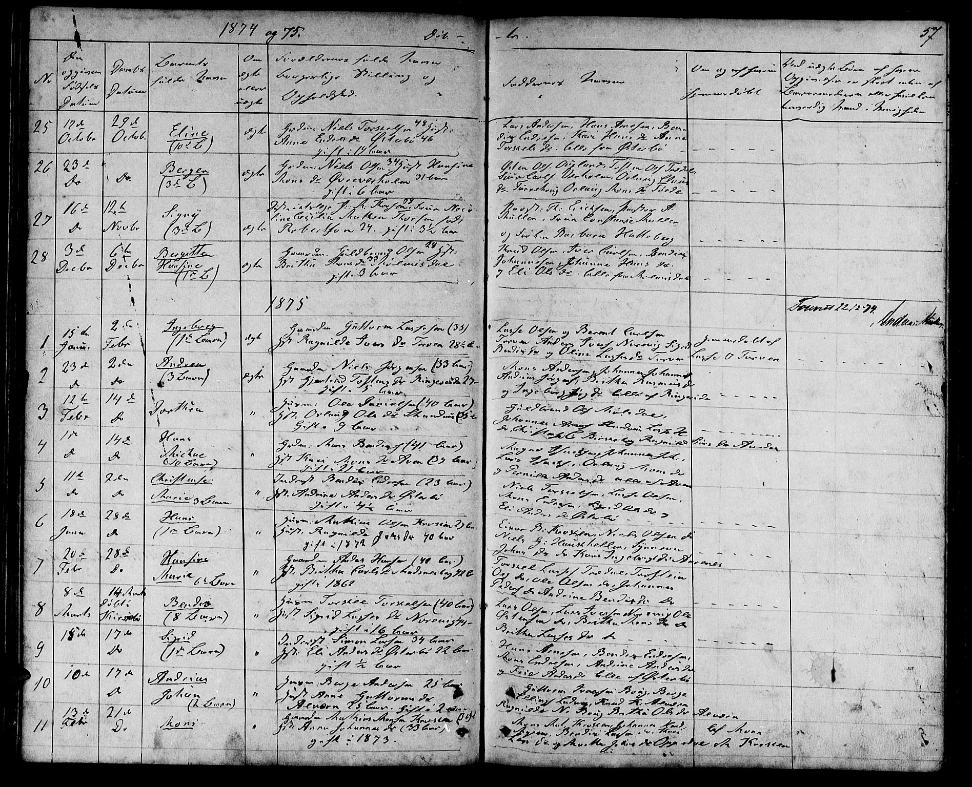 Lavik sokneprestembete, SAB/A-80901: Parish register (copy) no. A 1, 1854-1881, p. 57
