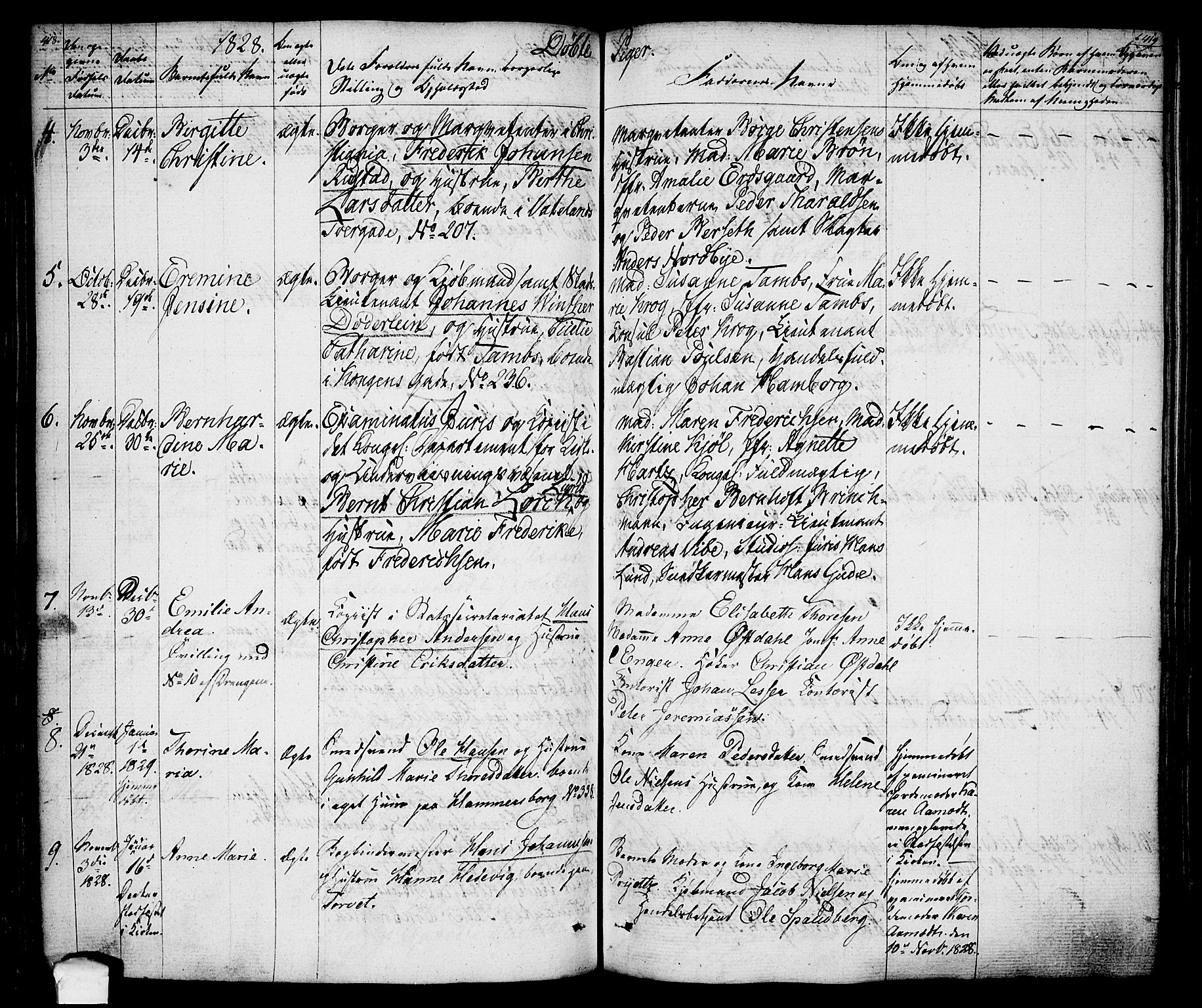 Oslo domkirke Kirkebøker, SAO/A-10752/F/Fa/L0010: Parish register (official) no. 10, 1824-1830, p. 418-419