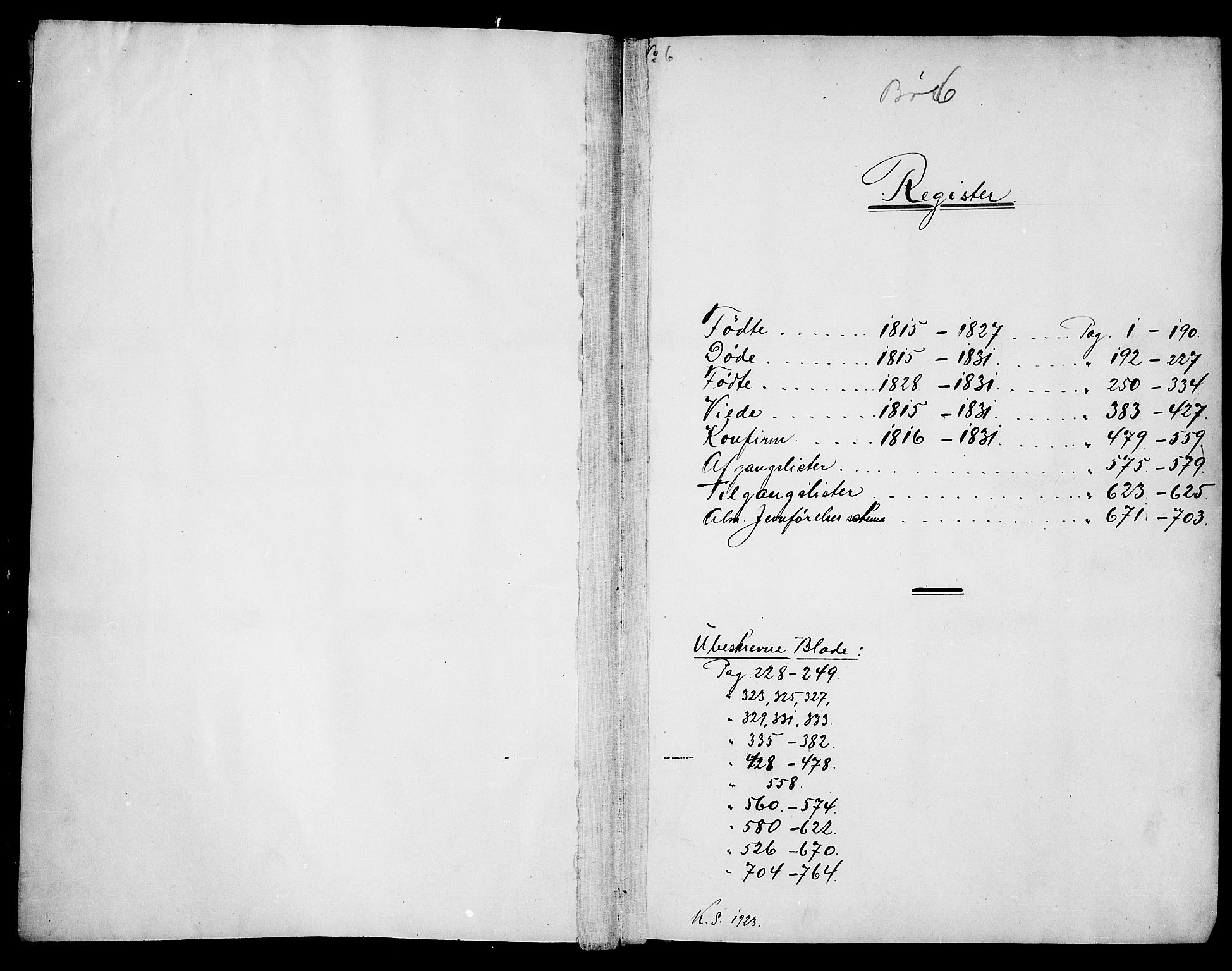Bø kirkebøker, SAKO/A-257/G/Ga/L0001: Parish register (copy) no. 1, 1815-1831