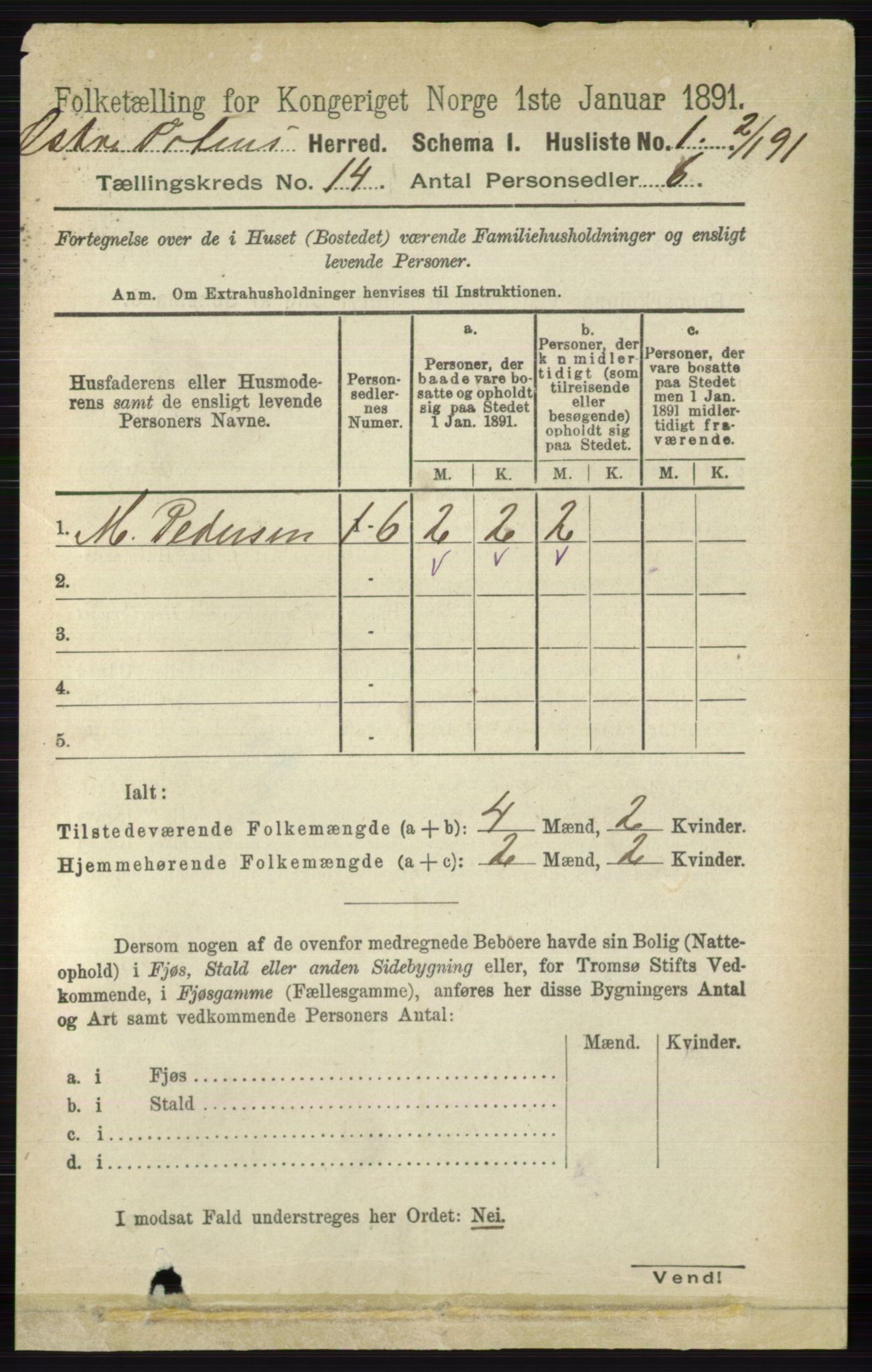 RA, 1891 census for 0528 Østre Toten, 1891, p. 9038