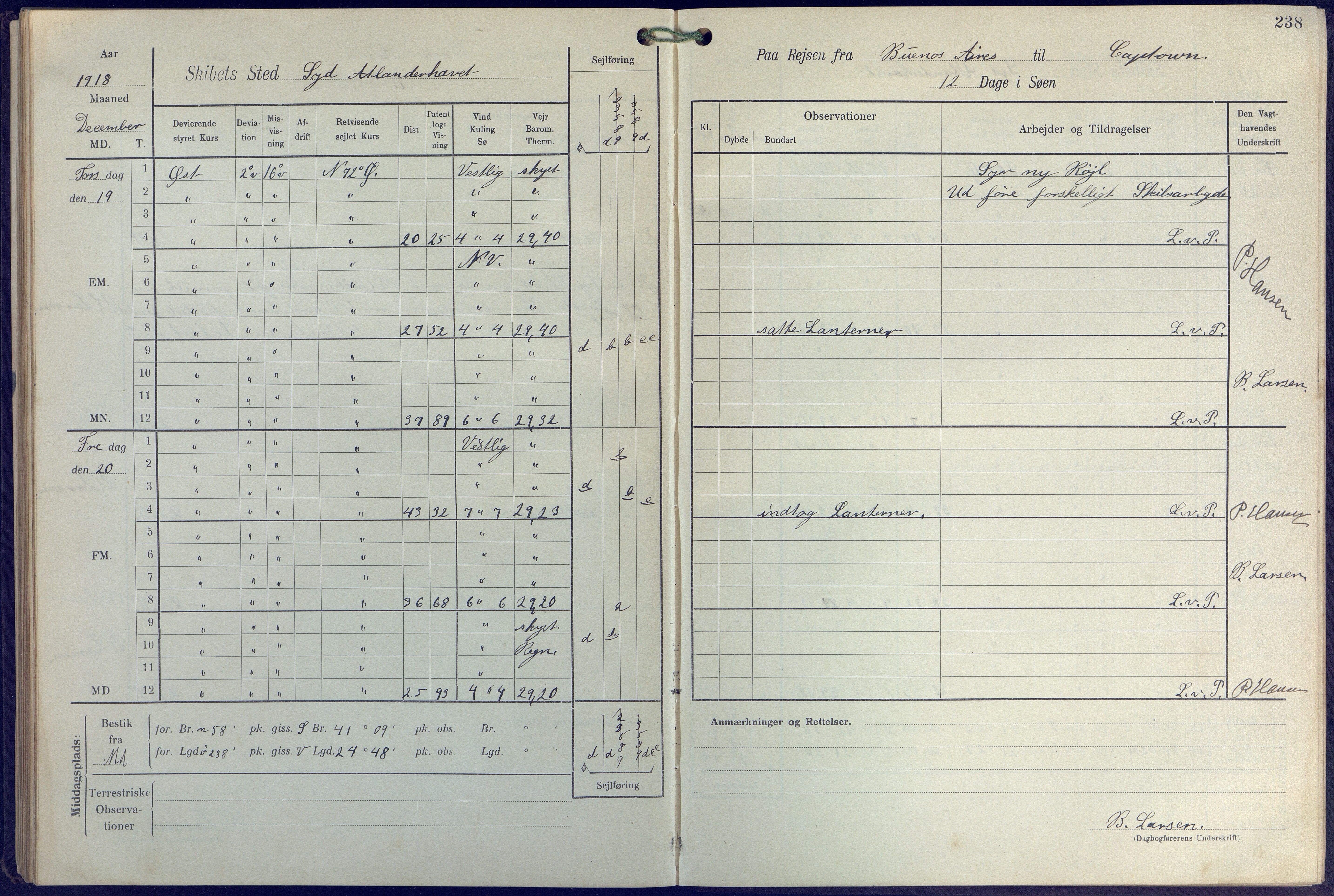 Fartøysarkivet, AAKS/PA-1934/F/L0271: Pehr Ugland (bark), 1917-1919, p. 238