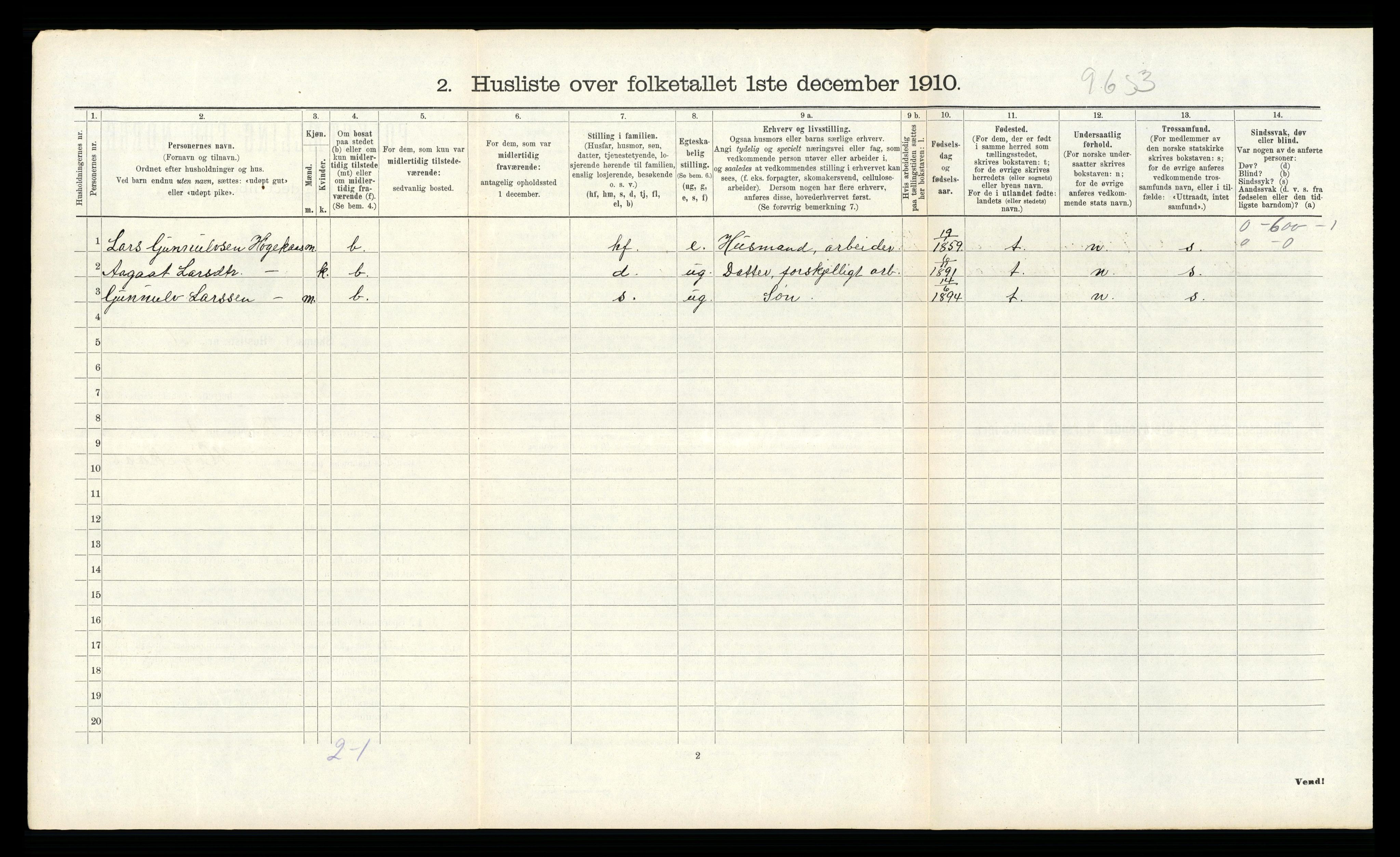 RA, 1910 census for Tinn, 1910, p. 520