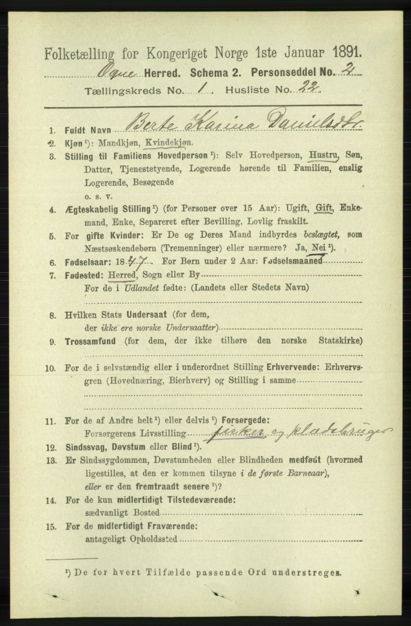 RA, 1891 census for 1117 Ogna, 1891, p. 228