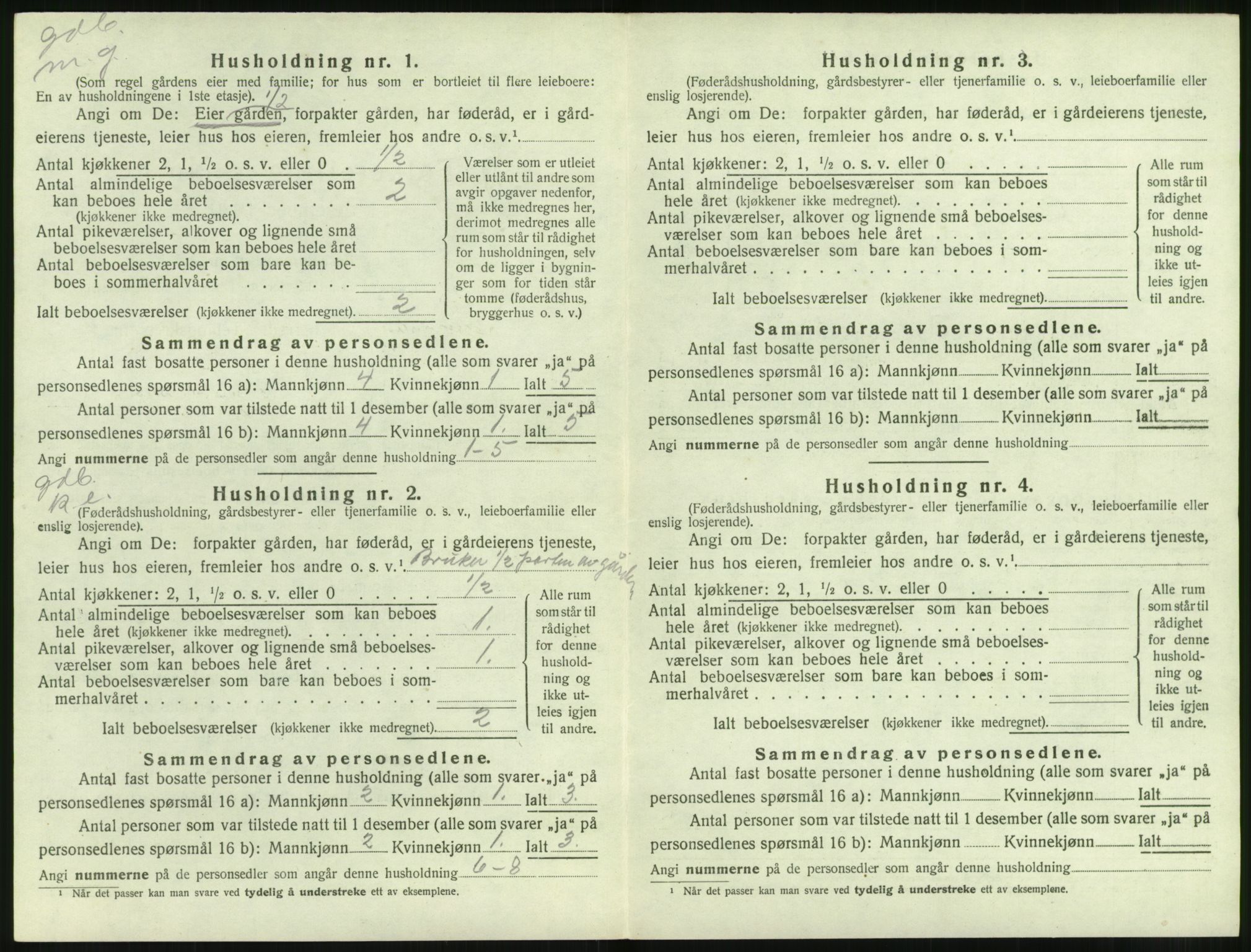 SAT, 1920 census for Sande (MR), 1920, p. 407