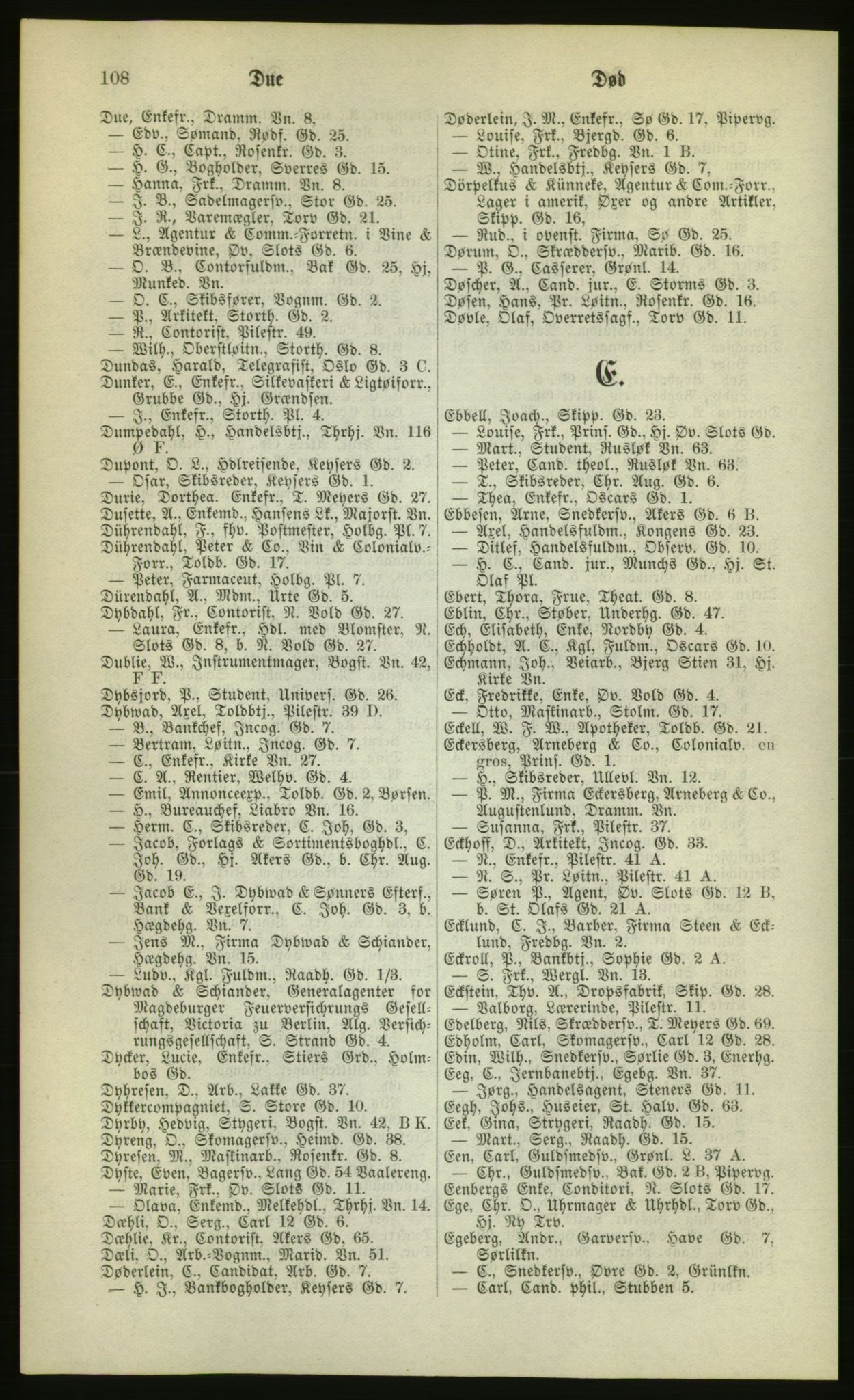 Kristiania/Oslo adressebok, PUBL/-, 1880, p. 108