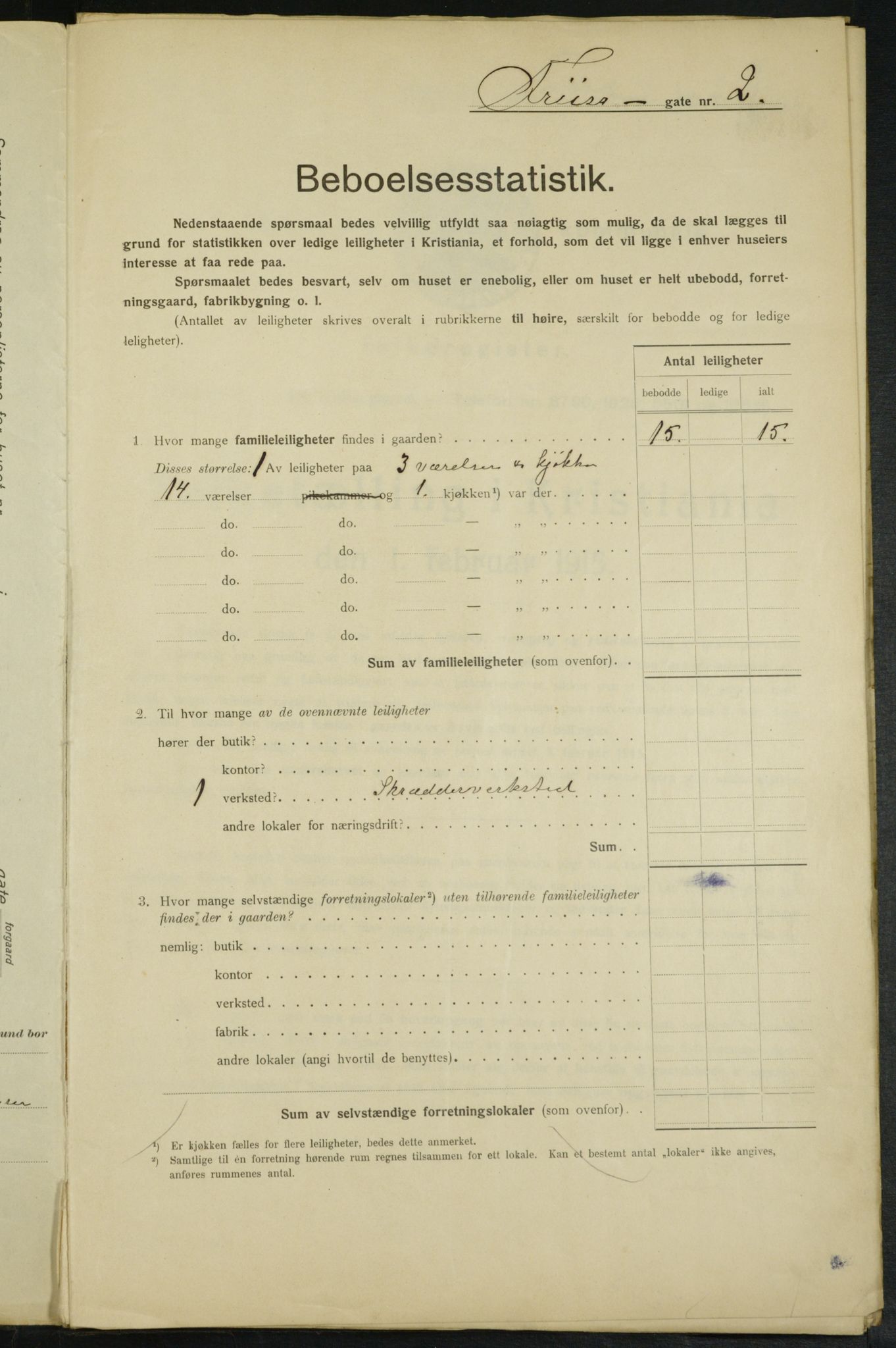 OBA, Municipal Census 1915 for Kristiania, 1915, p. 26443