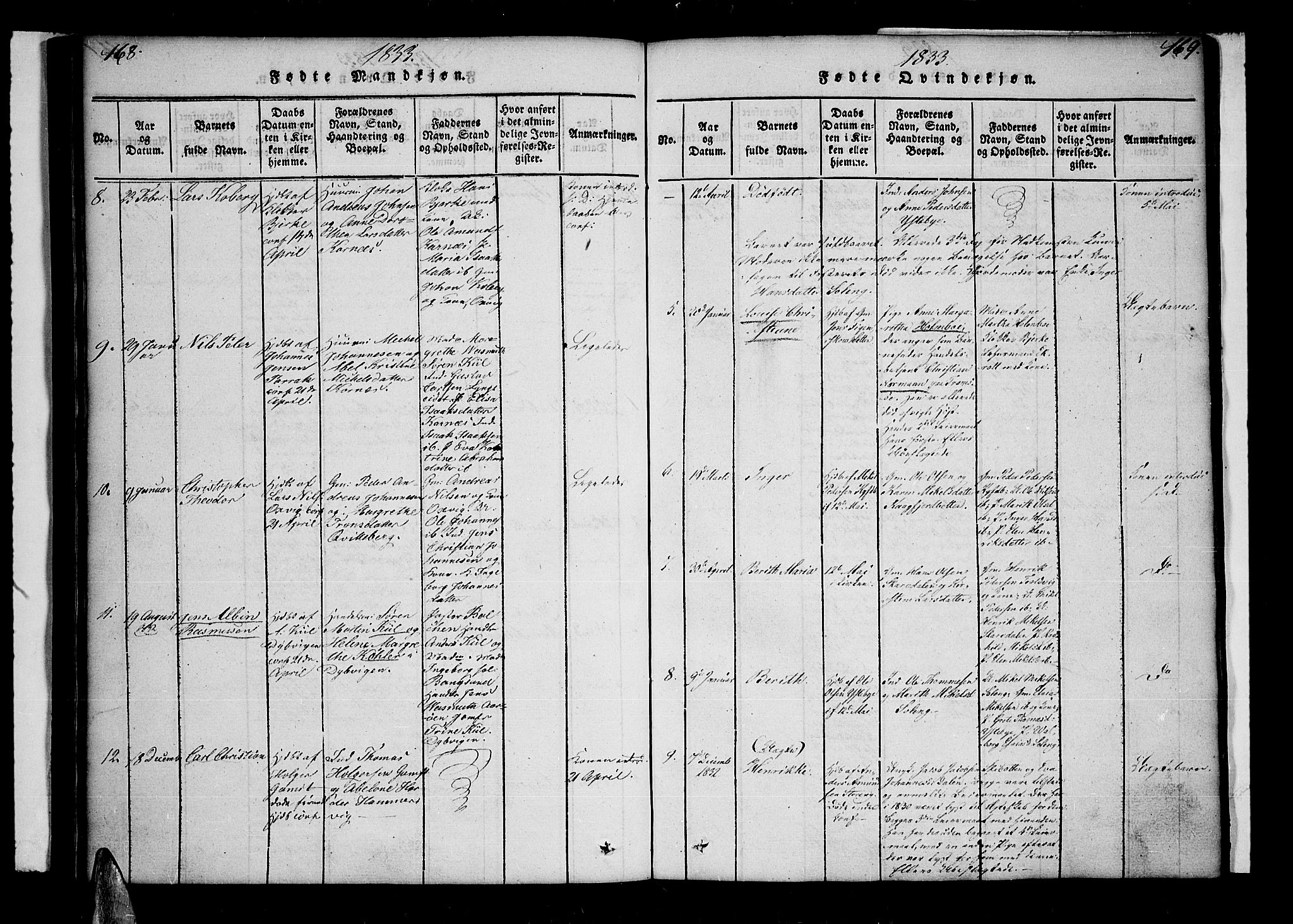 Lyngen sokneprestembete, SATØ/S-1289/H/He/Hea/L0003kirke: Parish register (official) no. 3, 1822-1838, p. 168-169