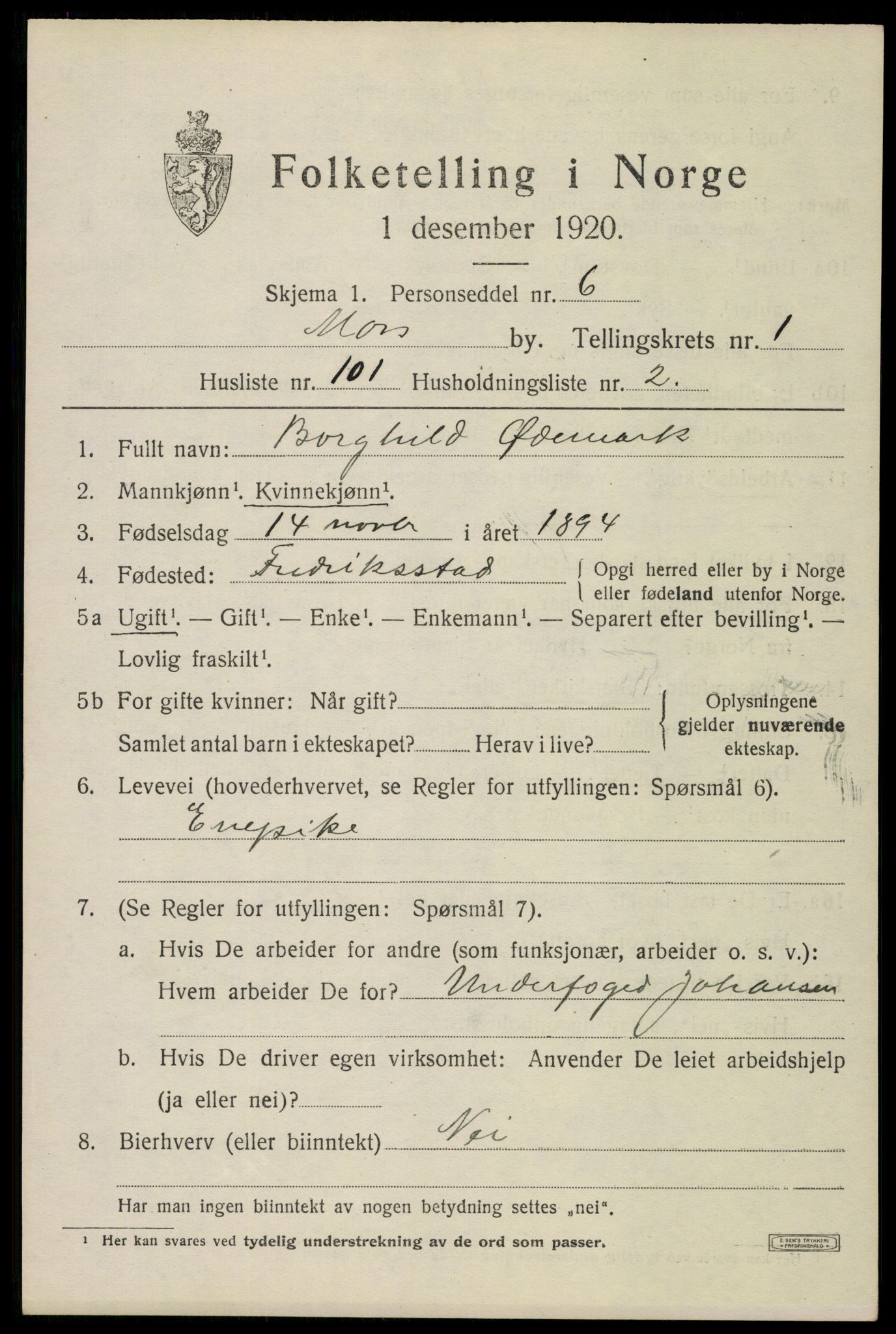 SAO, 1920 census for Moss, 1920, p. 8119