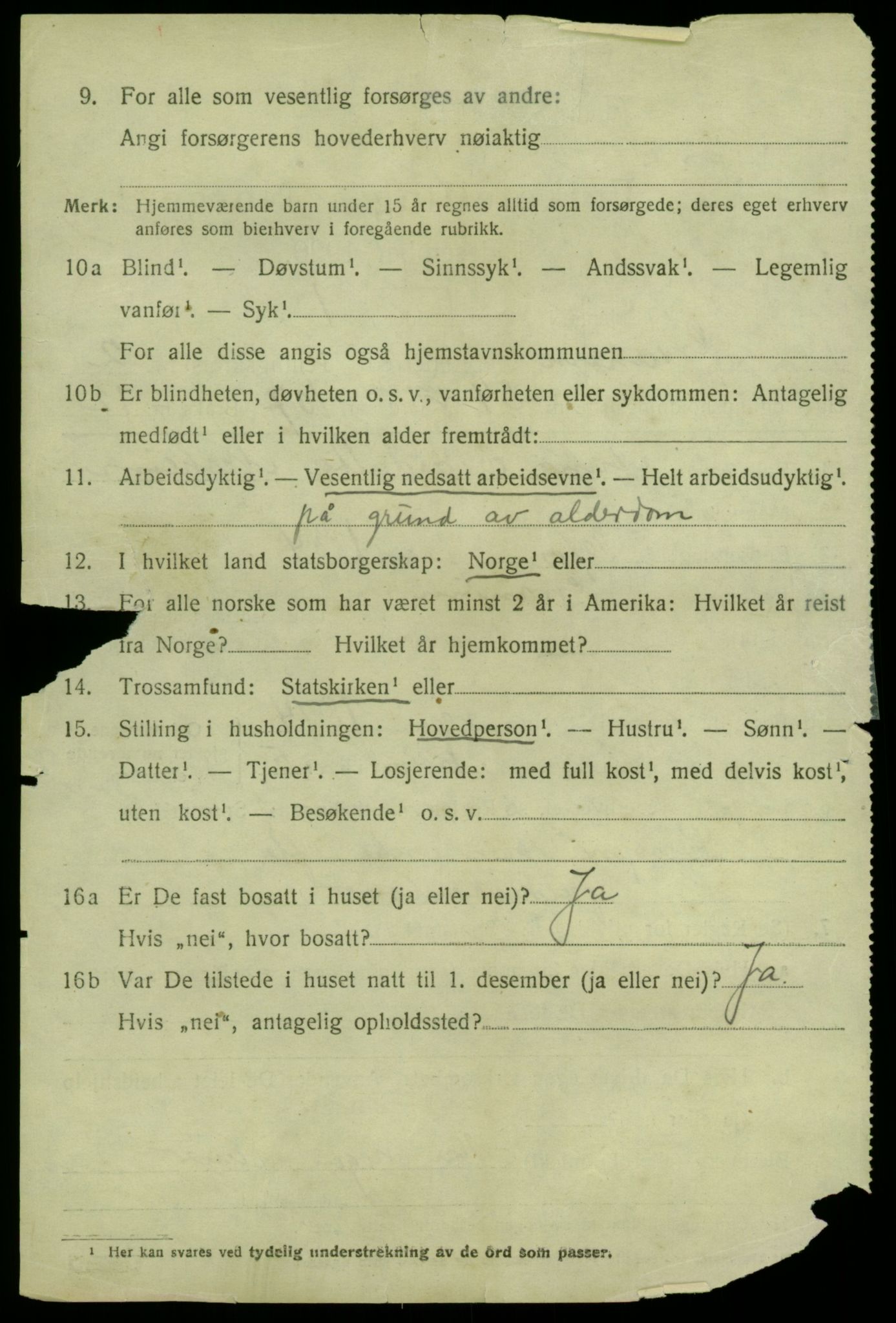 SAB, 1920 census for Granvin, 1920, p. 1175