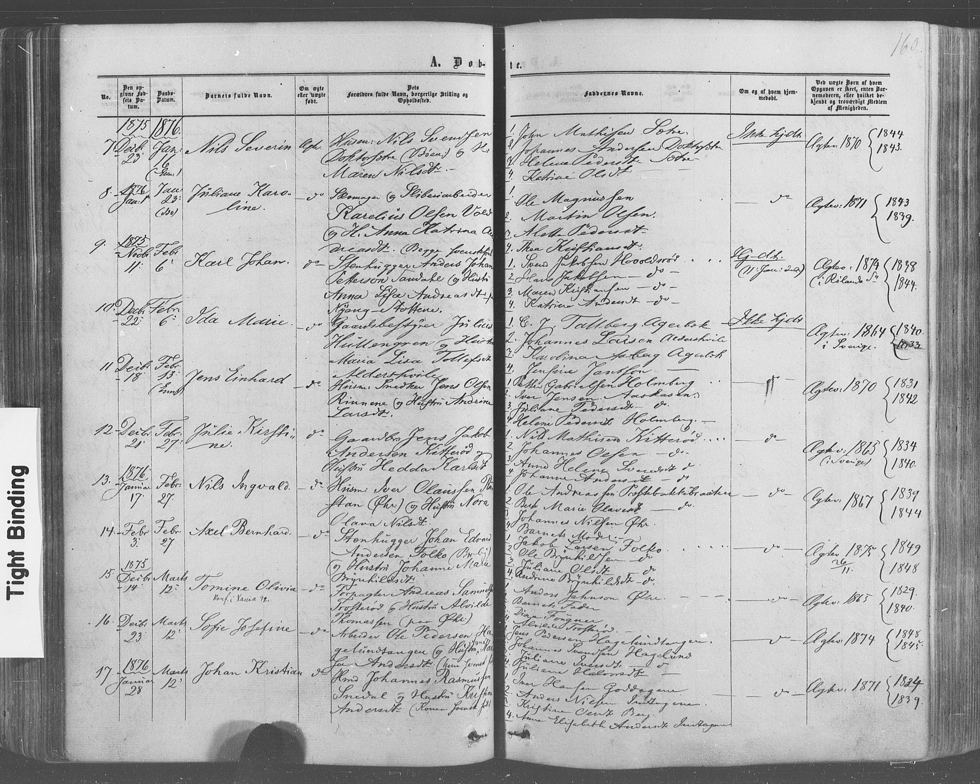 Idd prestekontor Kirkebøker, AV/SAO-A-10911/F/Fc/L0005: Parish register (official) no. III 5, 1861-1877, p. 160