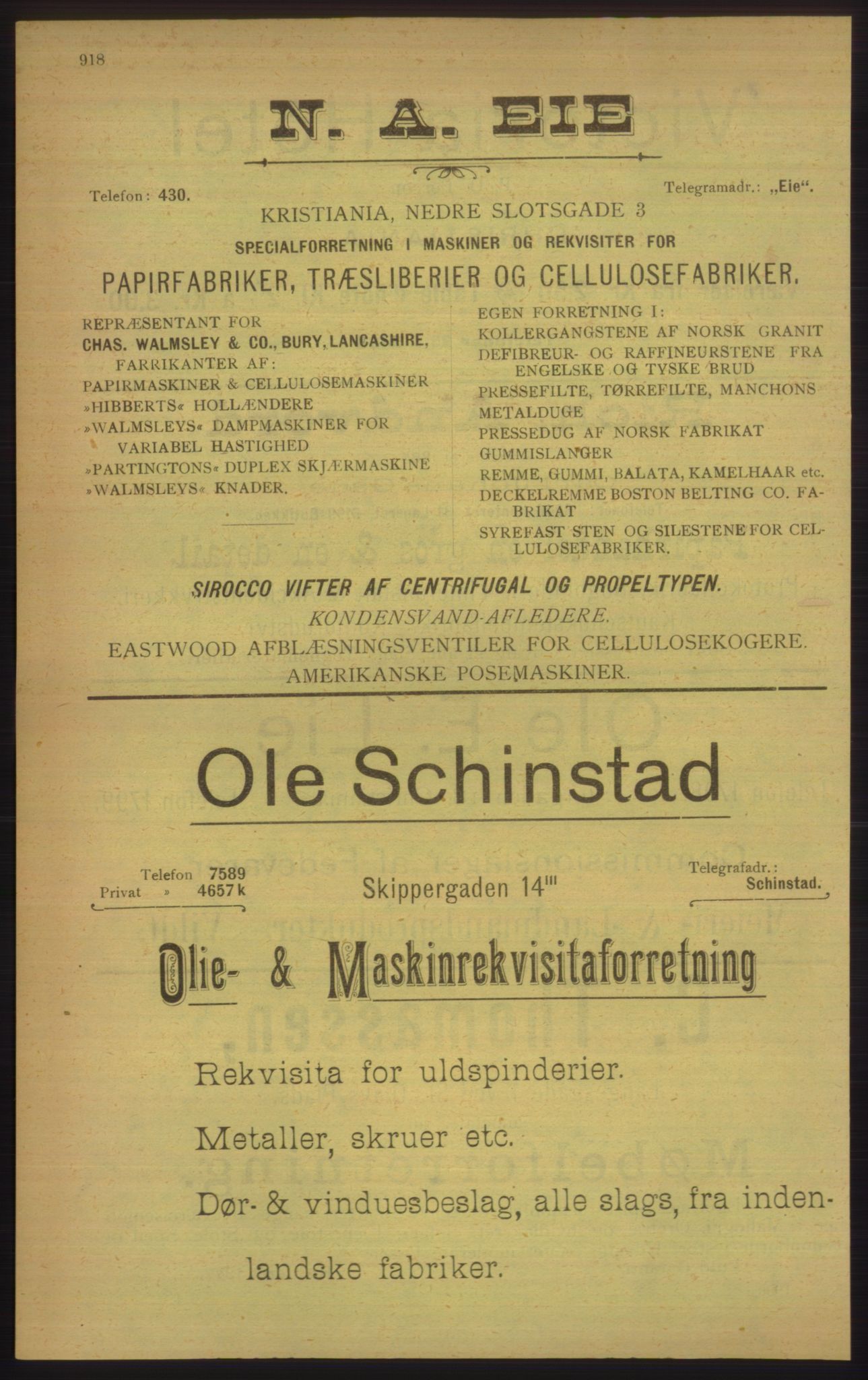 Kristiania/Oslo adressebok, PUBL/-, 1906, p. 918