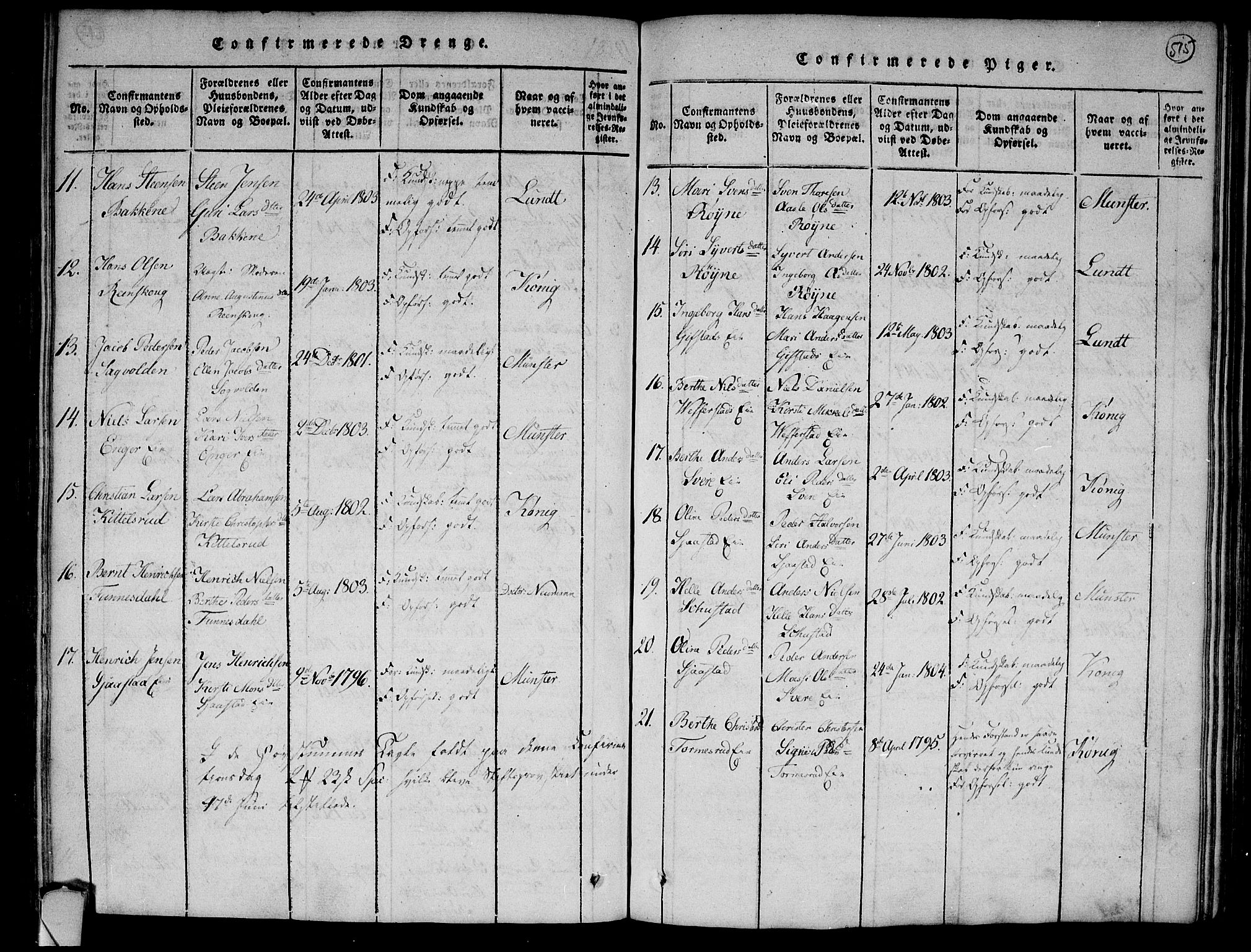 Lier kirkebøker, AV/SAKO-A-230/F/Fa/L0008: Parish register (official) no. I 8, 1813-1825, p. 514-515