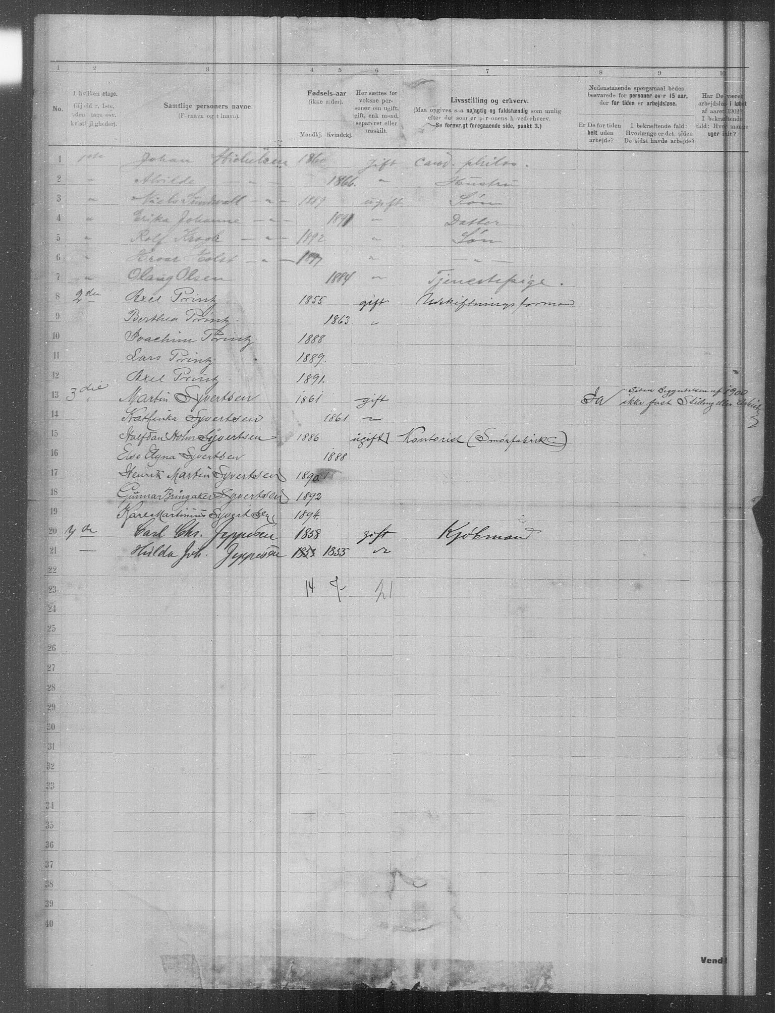 OBA, Municipal Census 1902 for Kristiania, 1902, p. 21394