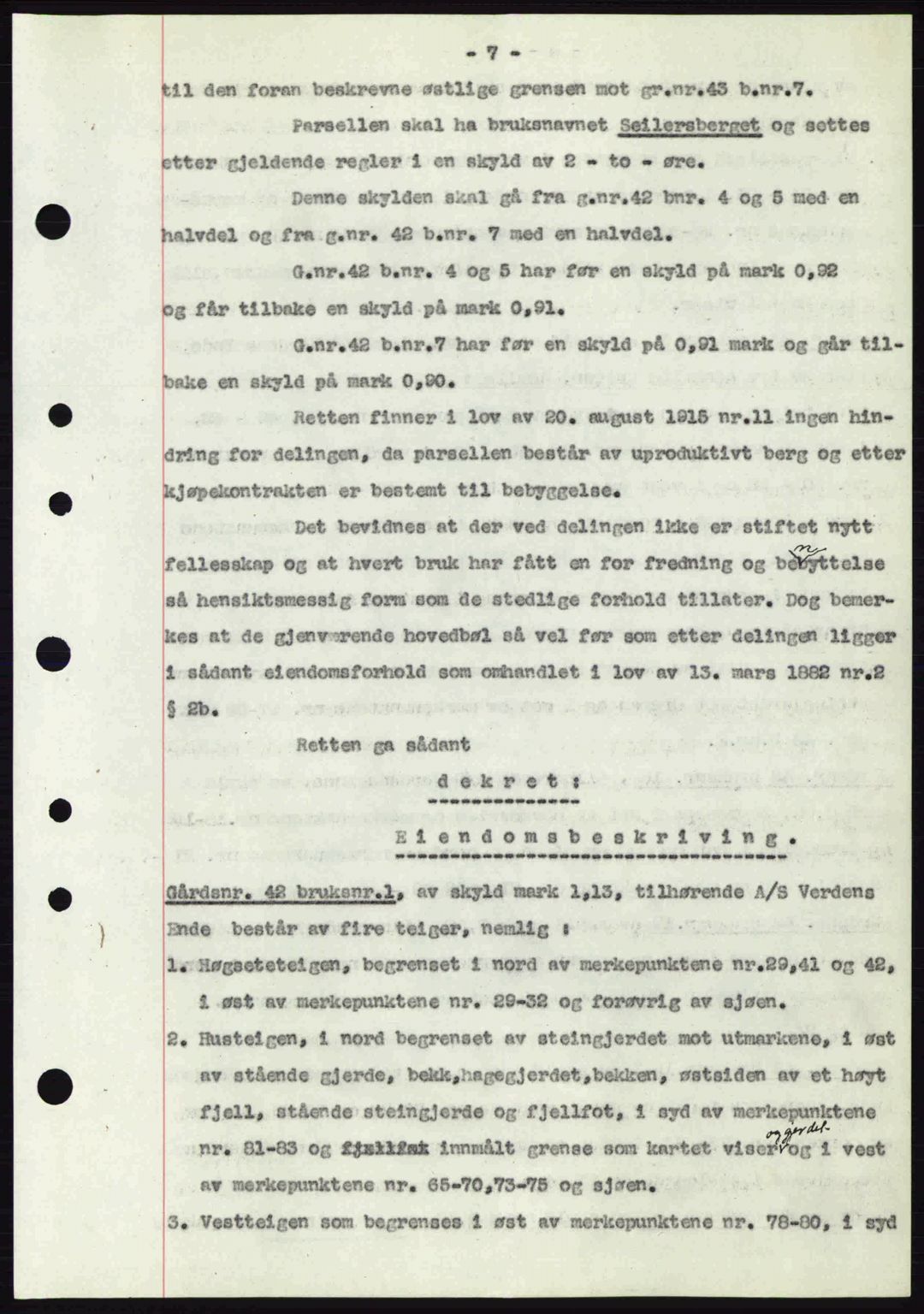 Tønsberg sorenskriveri, AV/SAKO-A-130/G/Ga/Gaa/L0010: Mortgage book no. A10, 1941-1941, Diary no: : 596/1941