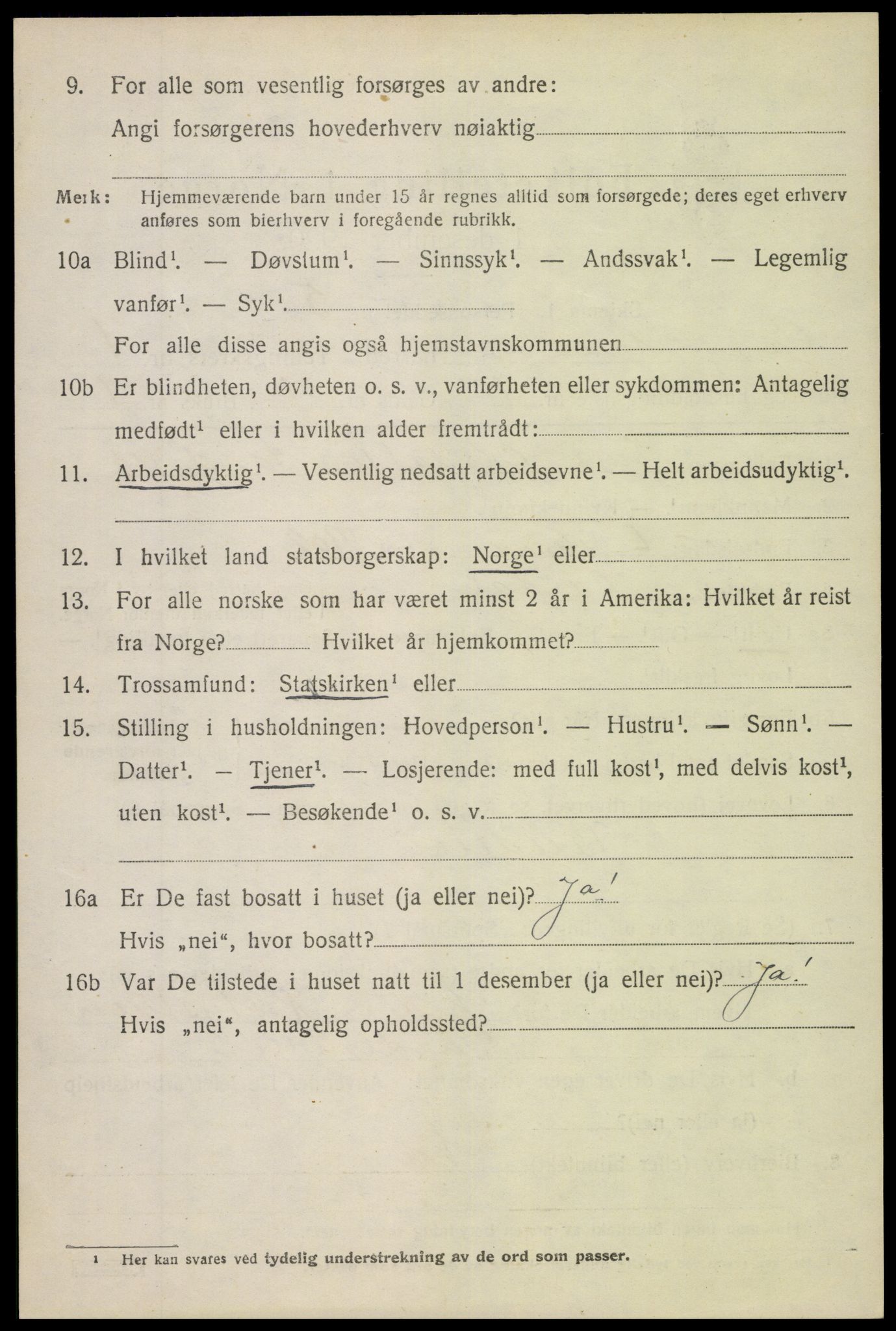 SAH, 1920 census for Vang (Oppland), 1920, p. 678