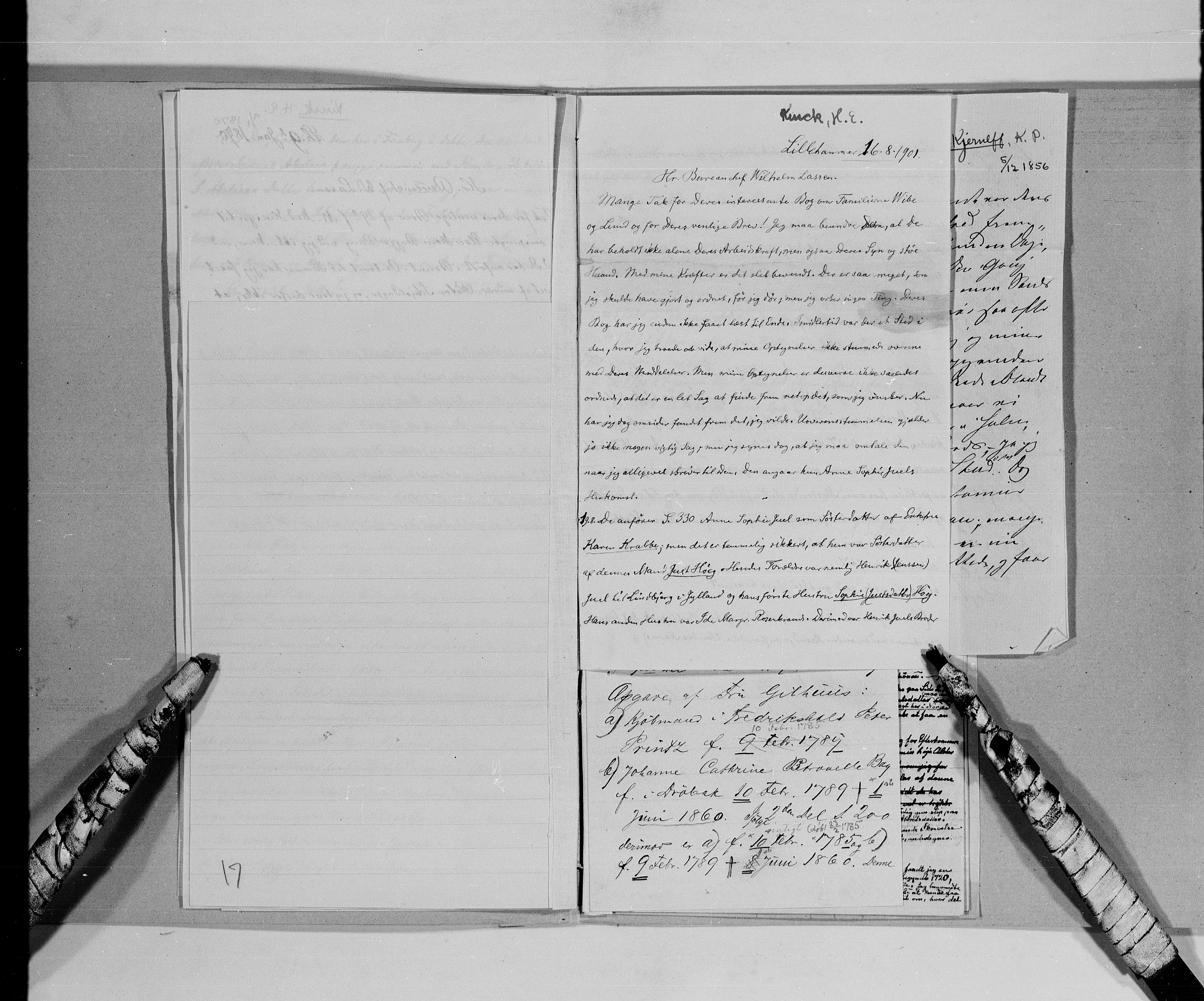 Lassens samlinger, AV/RA-PA-0051/G/L0099: Alfabetisk ordnede brev til Wilhelm Lassen: Keyser - Nissen, 1815-1907, p. 23