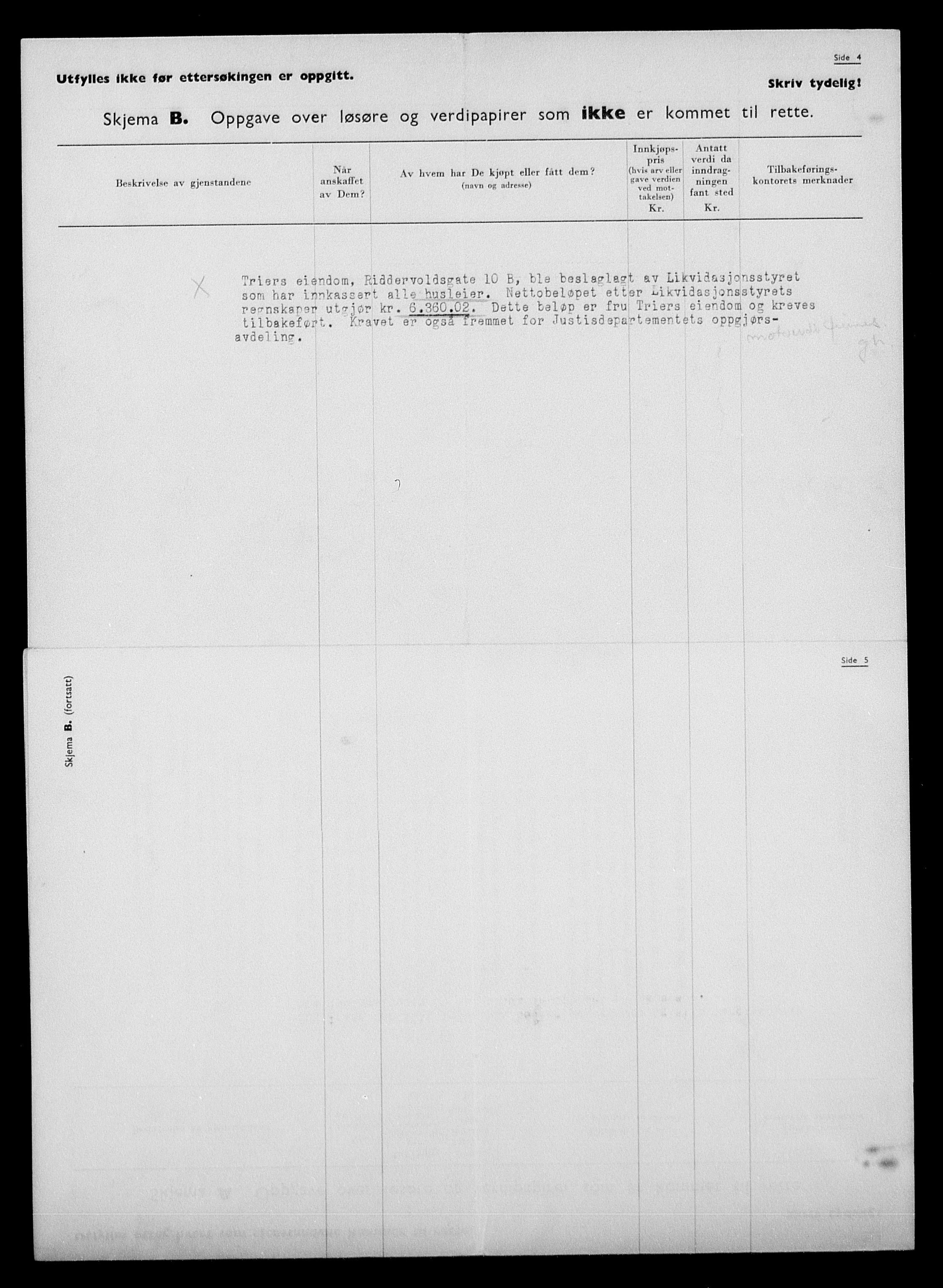 Justisdepartementet, Tilbakeføringskontoret for inndratte formuer, AV/RA-S-1564/H/Hc/Hcc/L0984: --, 1945-1947, p. 186