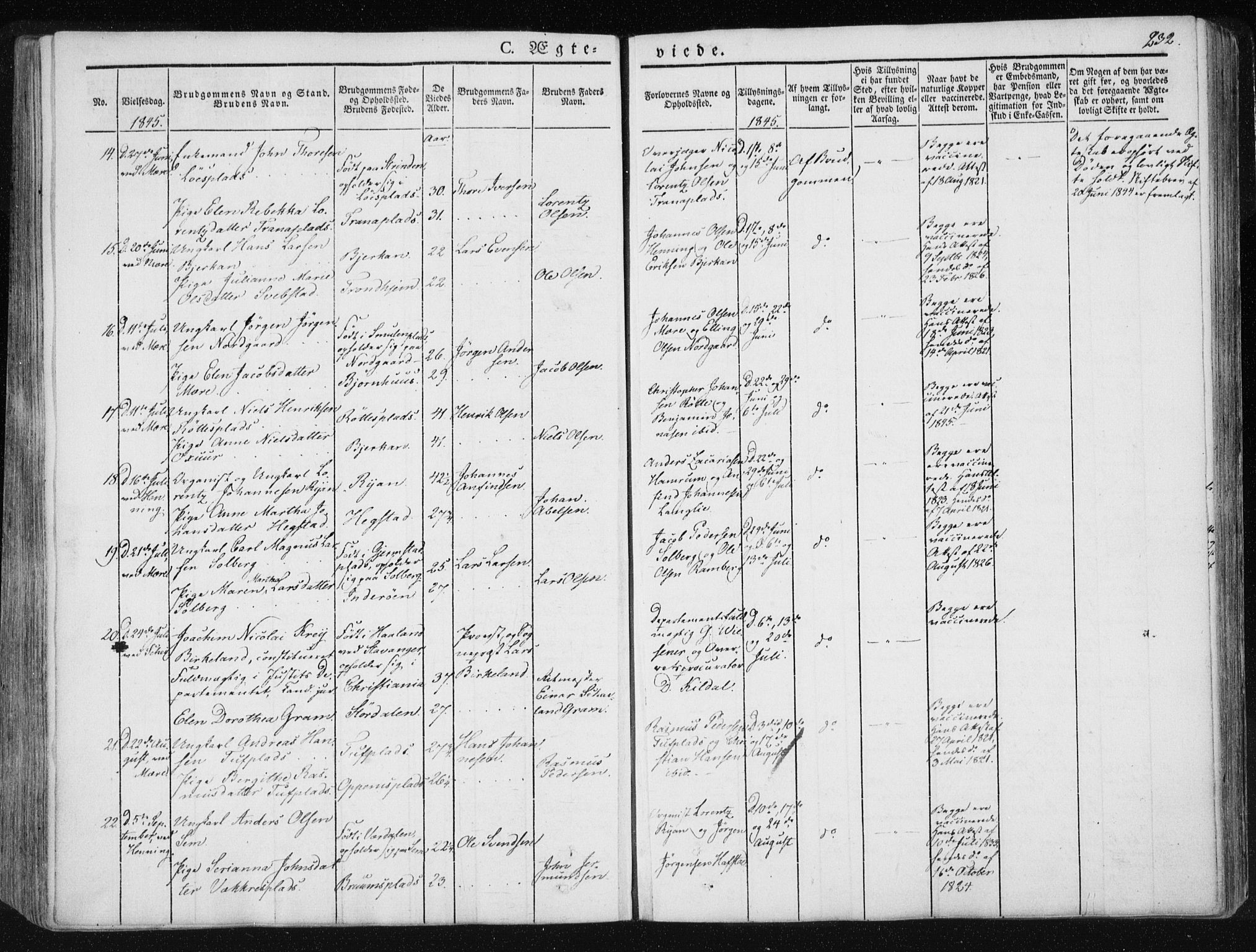 Ministerialprotokoller, klokkerbøker og fødselsregistre - Nord-Trøndelag, AV/SAT-A-1458/735/L0339: Parish register (official) no. 735A06 /1, 1836-1848, p. 232