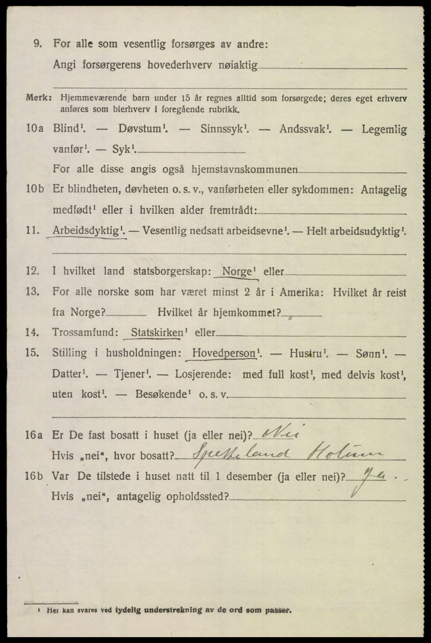 SAK, 1920 census for Holum, 1920, p. 1282