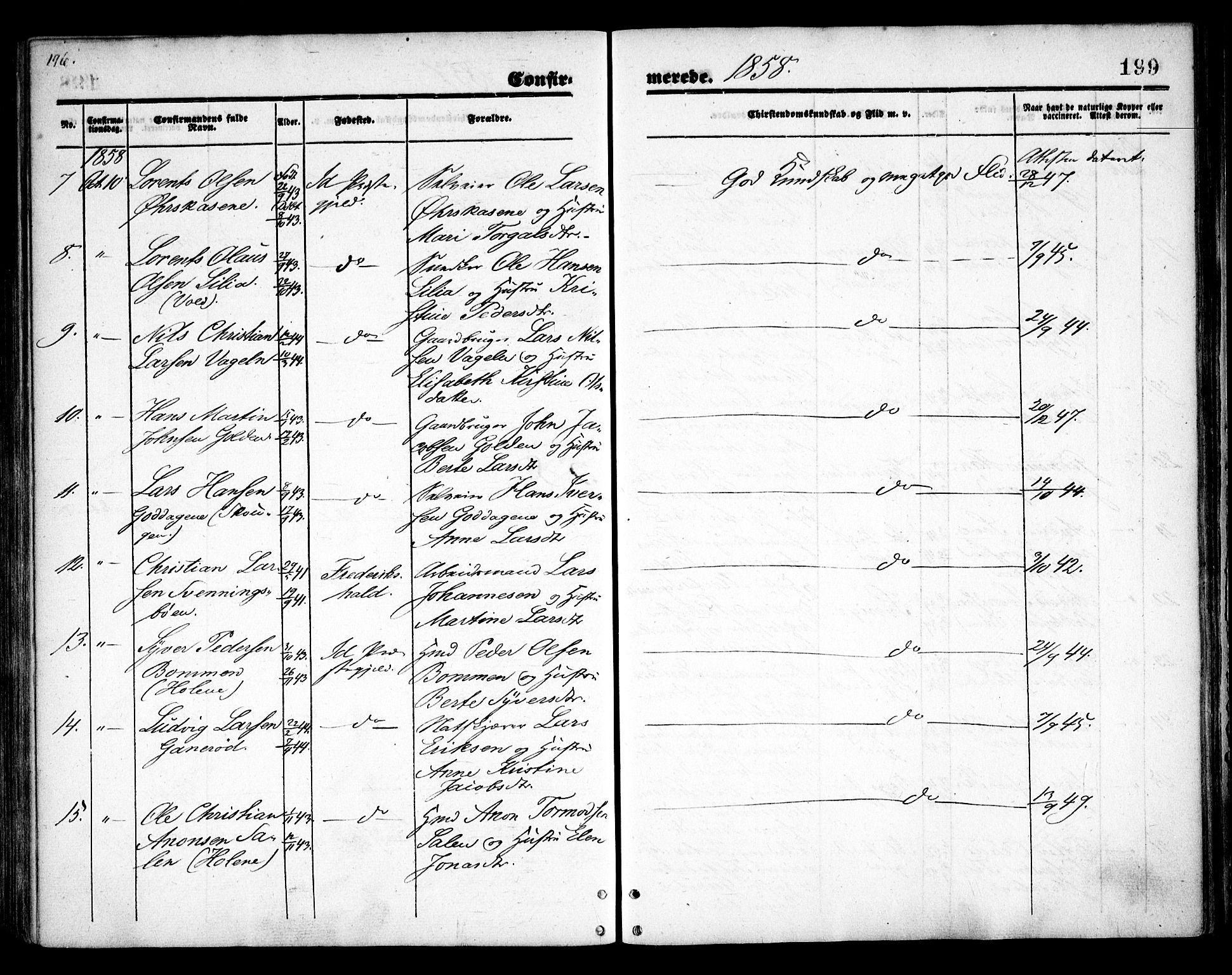 Idd prestekontor Kirkebøker, SAO/A-10911/F/Fc/L0004a: Parish register (official) no. III 4A, 1848-1860, p. 199