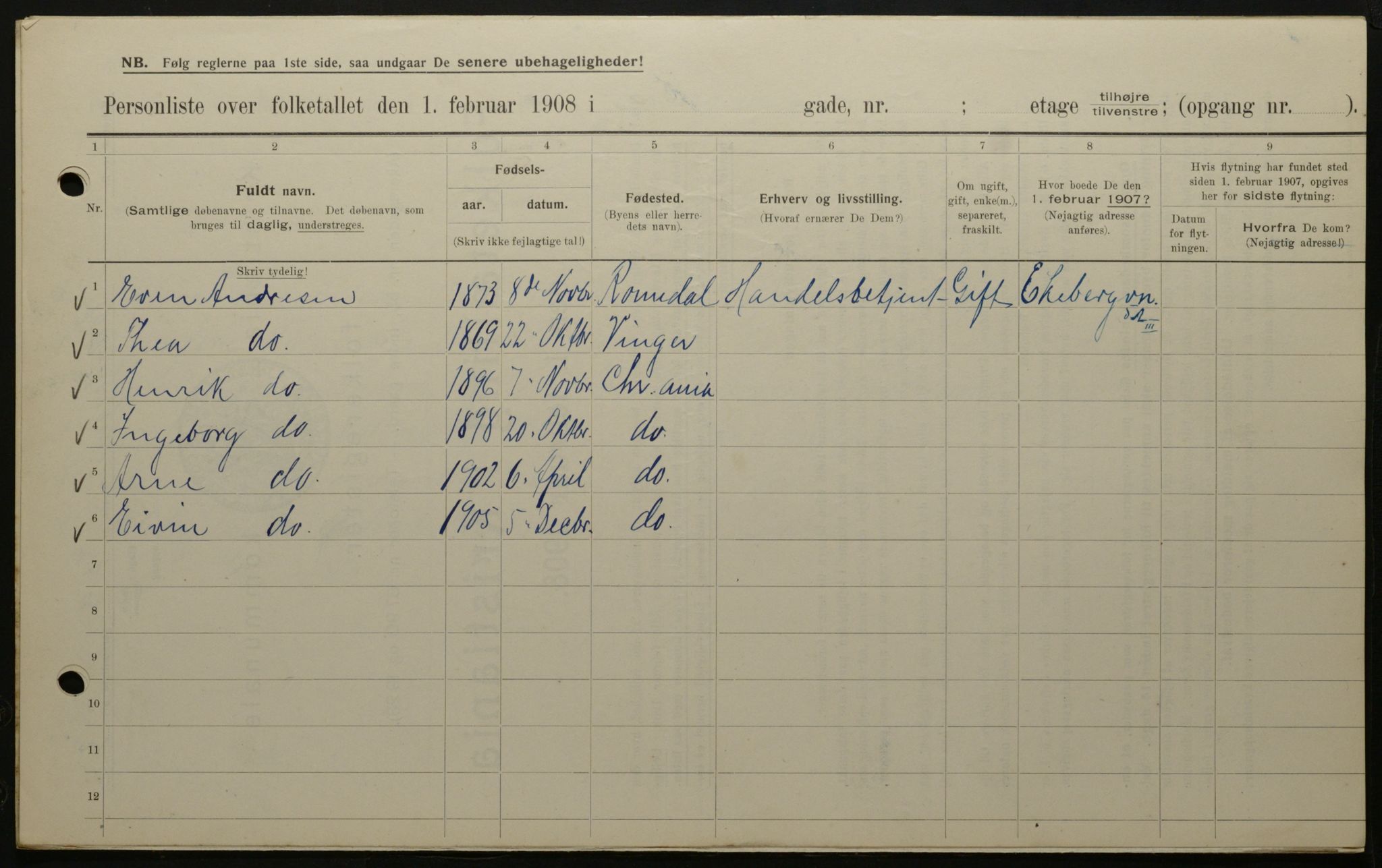 OBA, Municipal Census 1908 for Kristiania, 1908, p. 18467